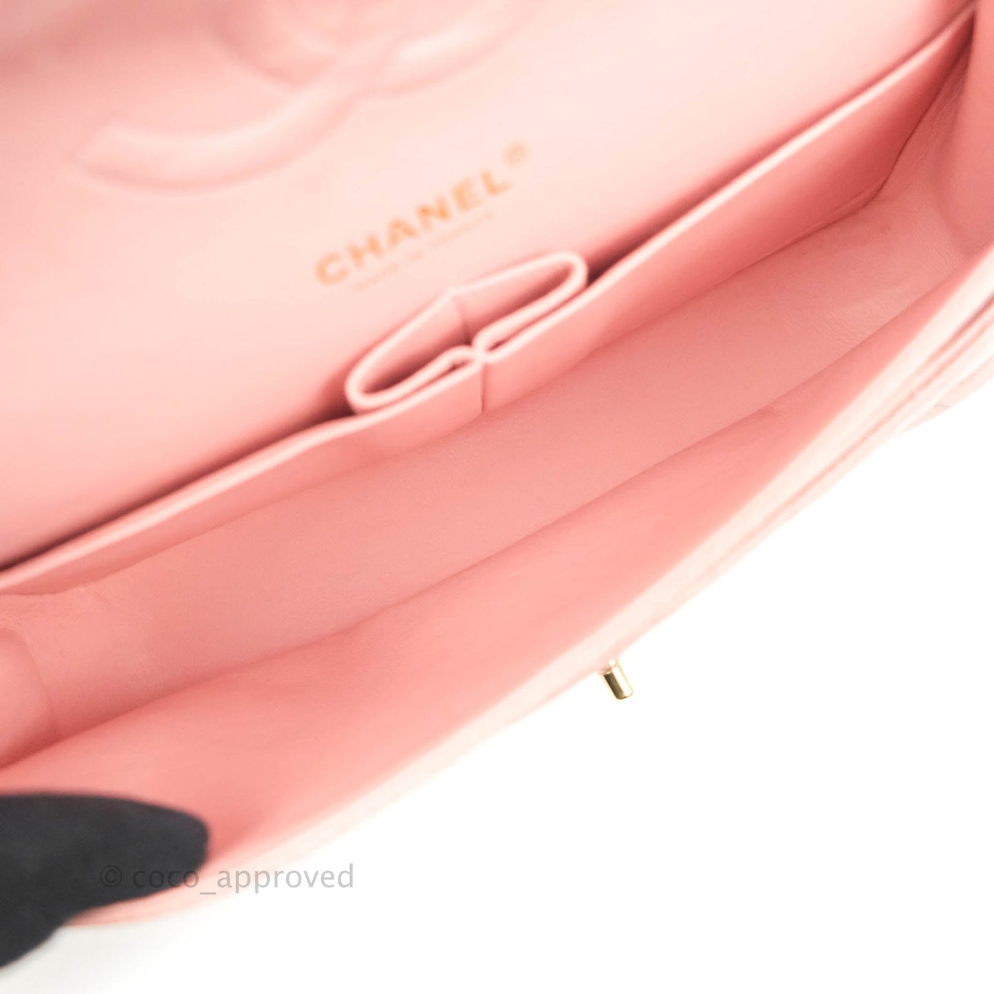 Chanel Vintage Classic M/L Medium Flap Quilted Pink Caviar 24K Gold Hardware