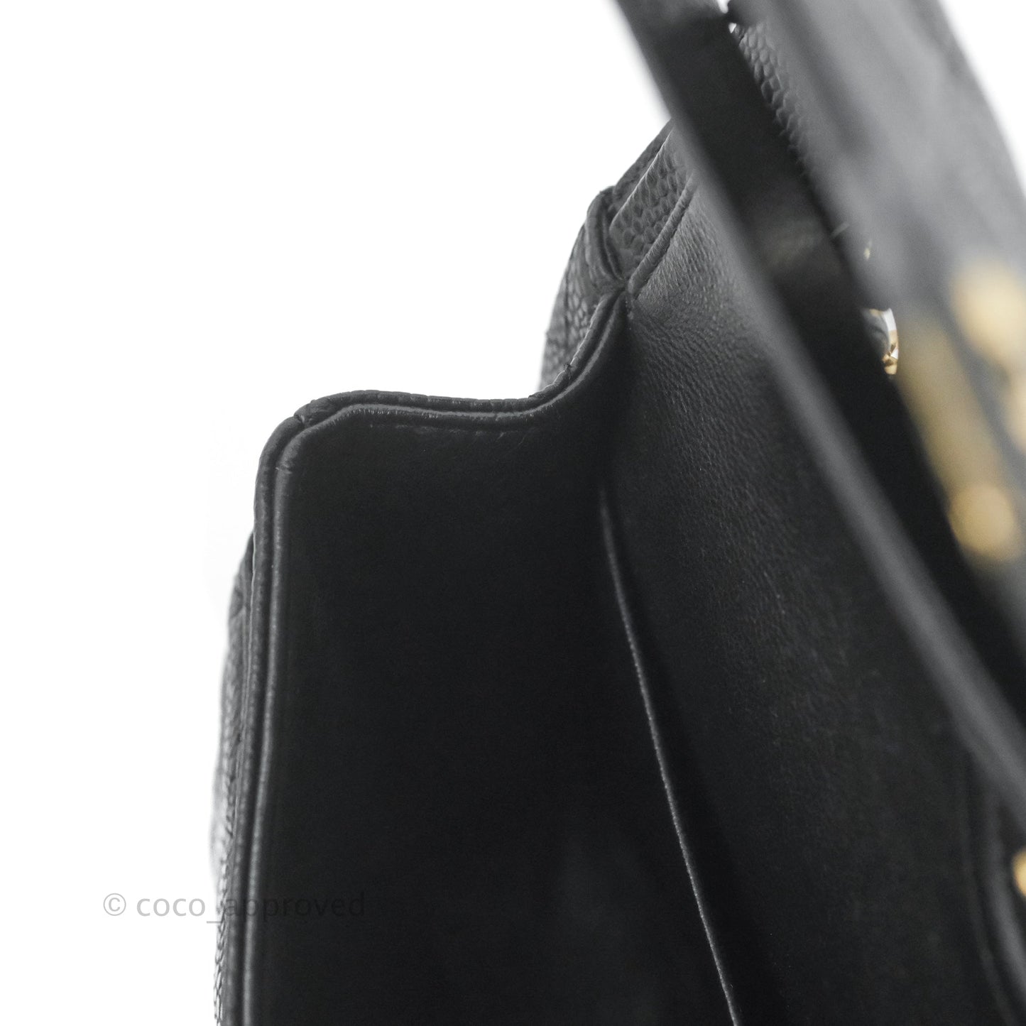 Chanel Quilted Classic M/L Medium Flap Black Caviar Gold Hardware