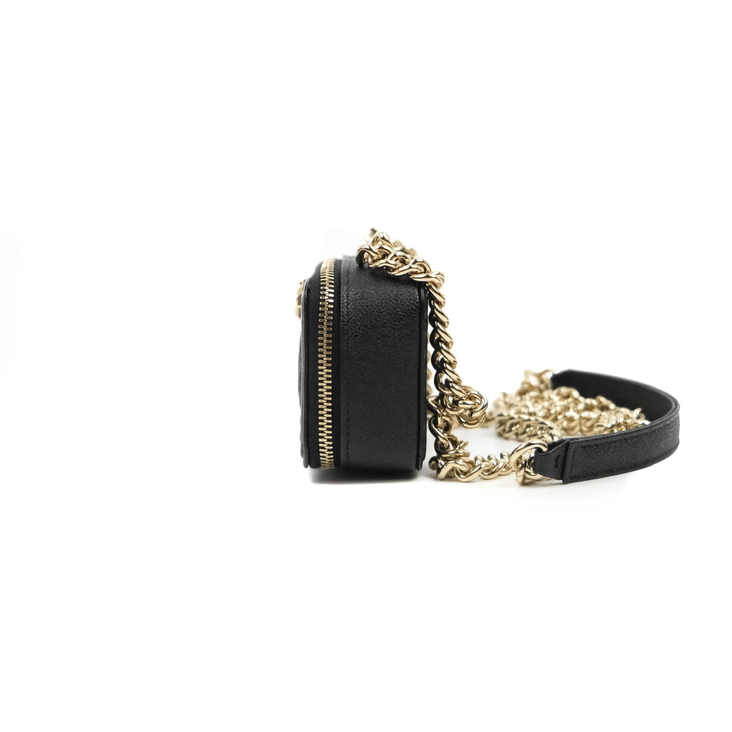 Chanel Mini Boy Clutch with Chain Black Caviar Gold Hardware