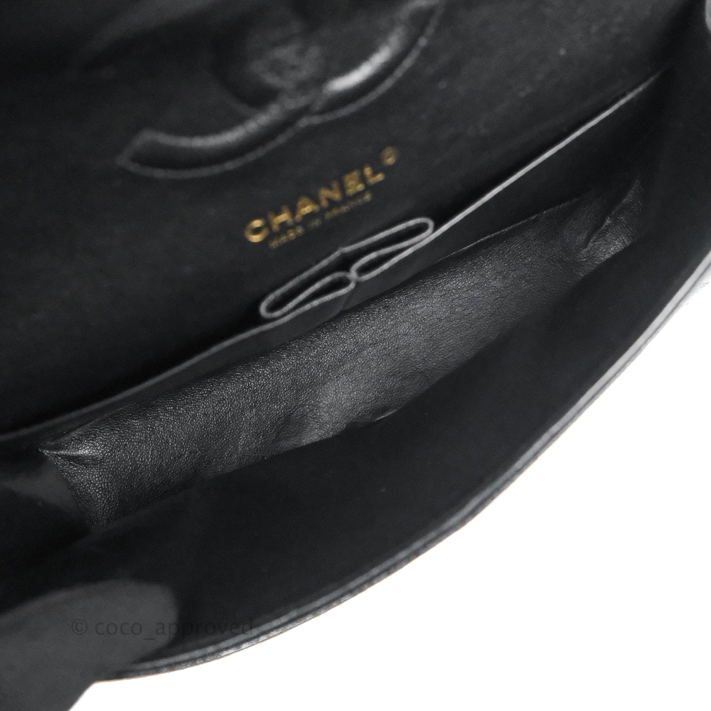 Chanel Quilted Classic M/L Medium Flap Black Caviar Gold Hardware