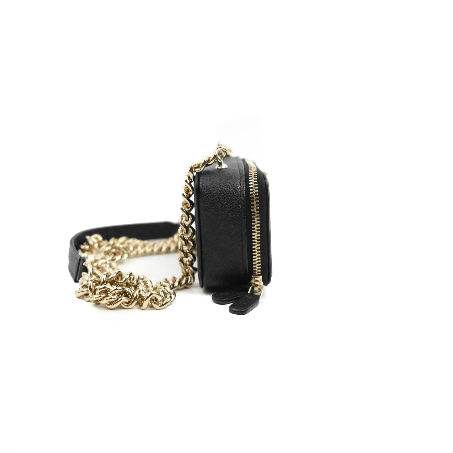 Chanel Mini Boy Clutch with Chain Black Caviar Gold Hardware