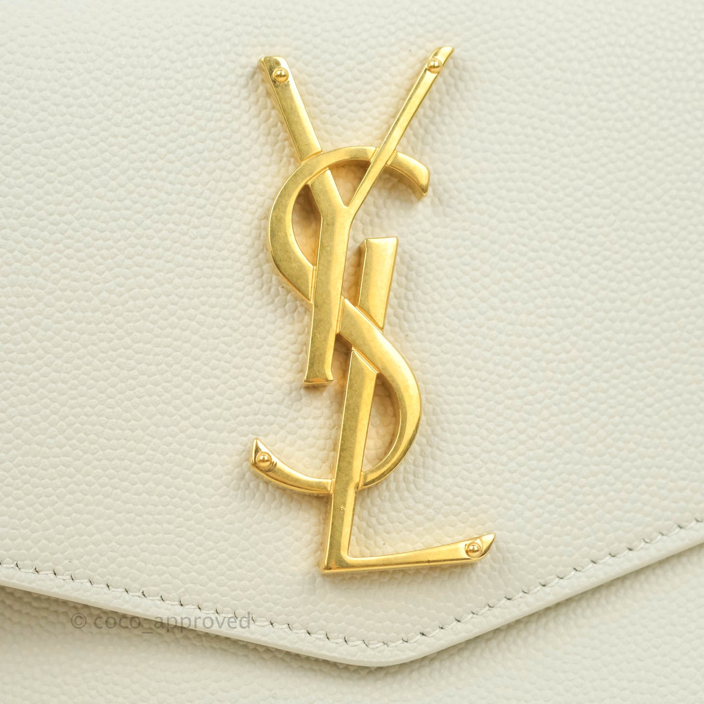 Saint Laurent Ivory Monogram Clutch Bag