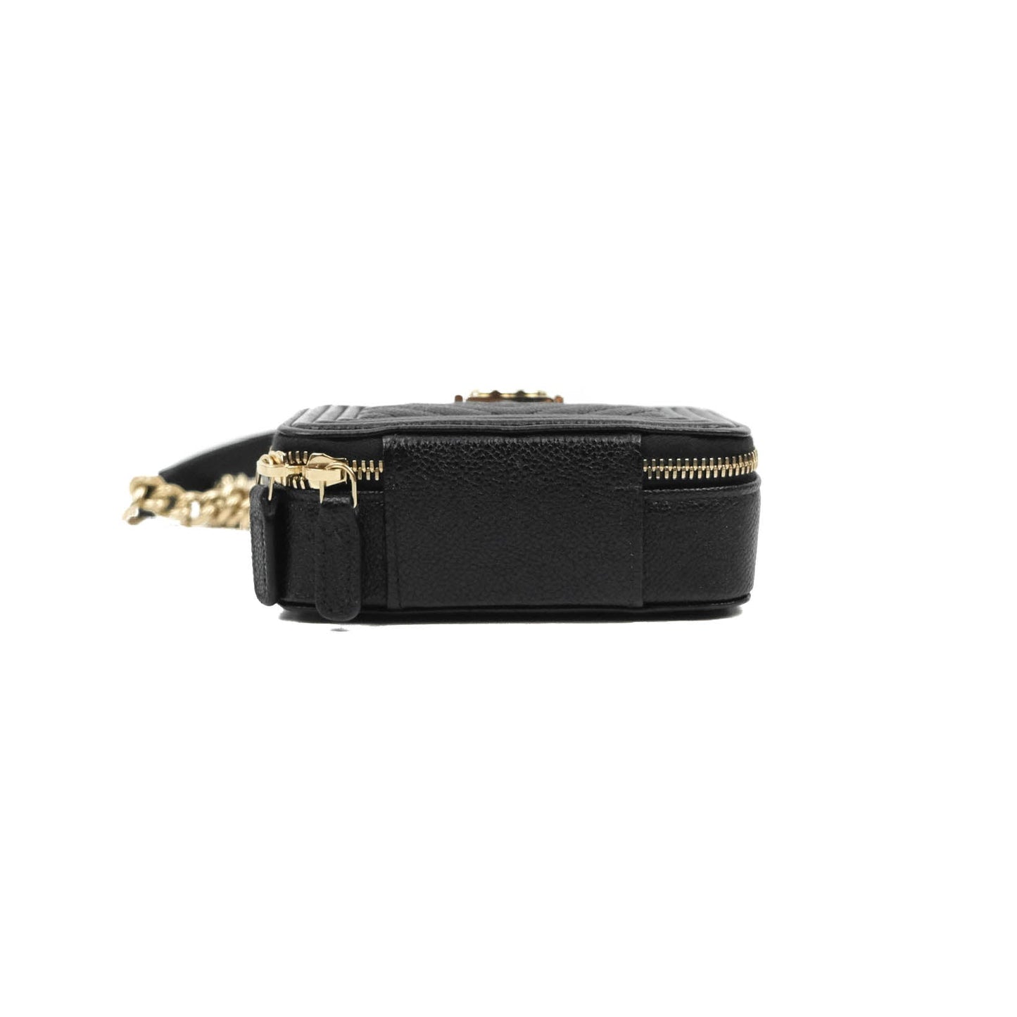 Chanel Mini Boy Clutch with Chain Black Caviar Gold Hardware