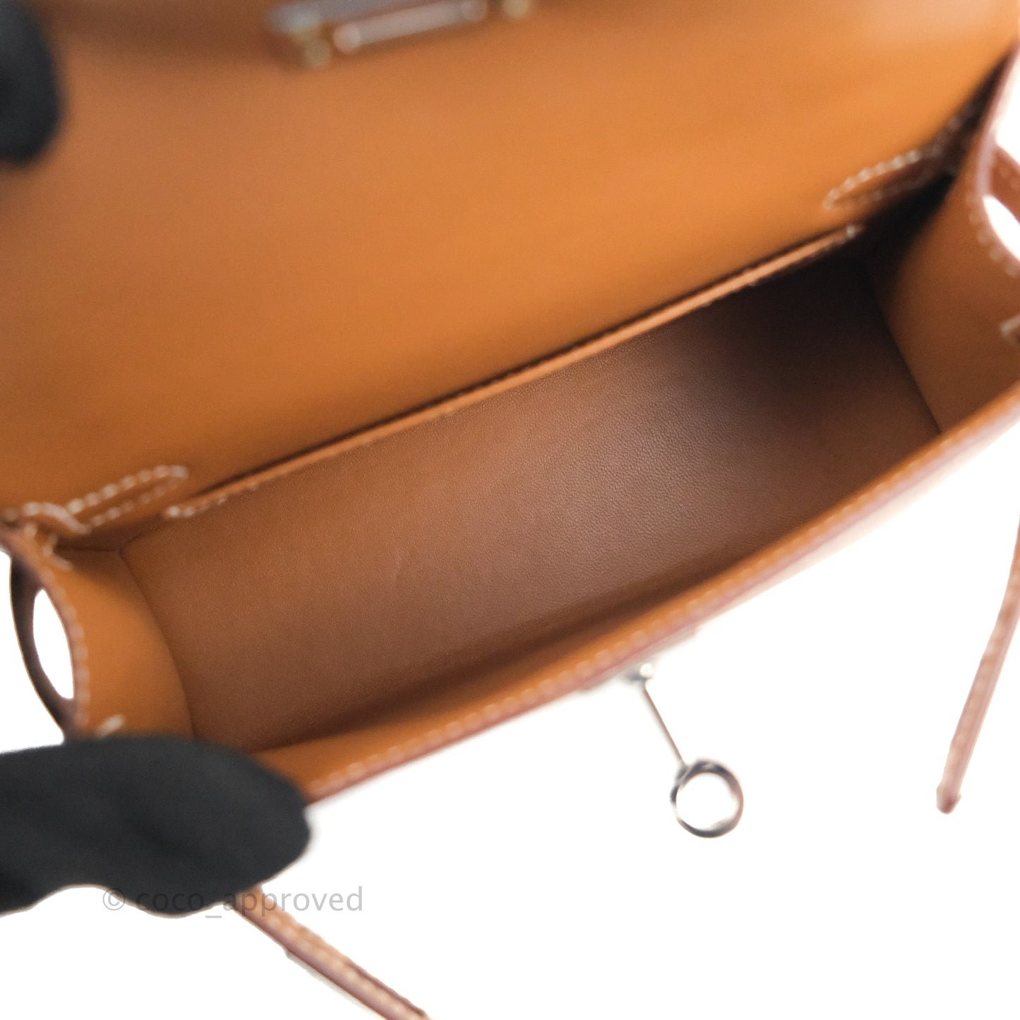 Hermès Mini Kelly II Sellier Gold Epsom Palladium Hardware