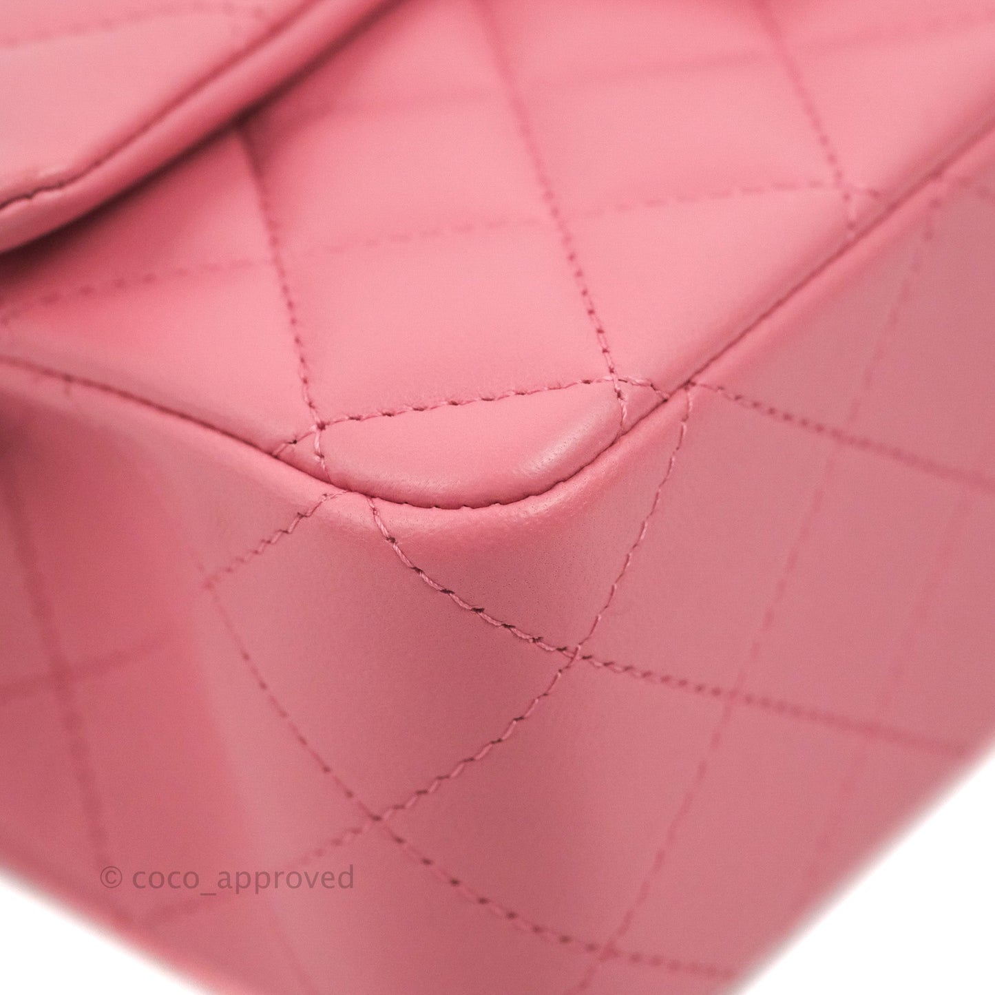 Chanel Top Handle Mini Rectangular Flap Bag Pink Lambskin Gold Hardware With Twilly
