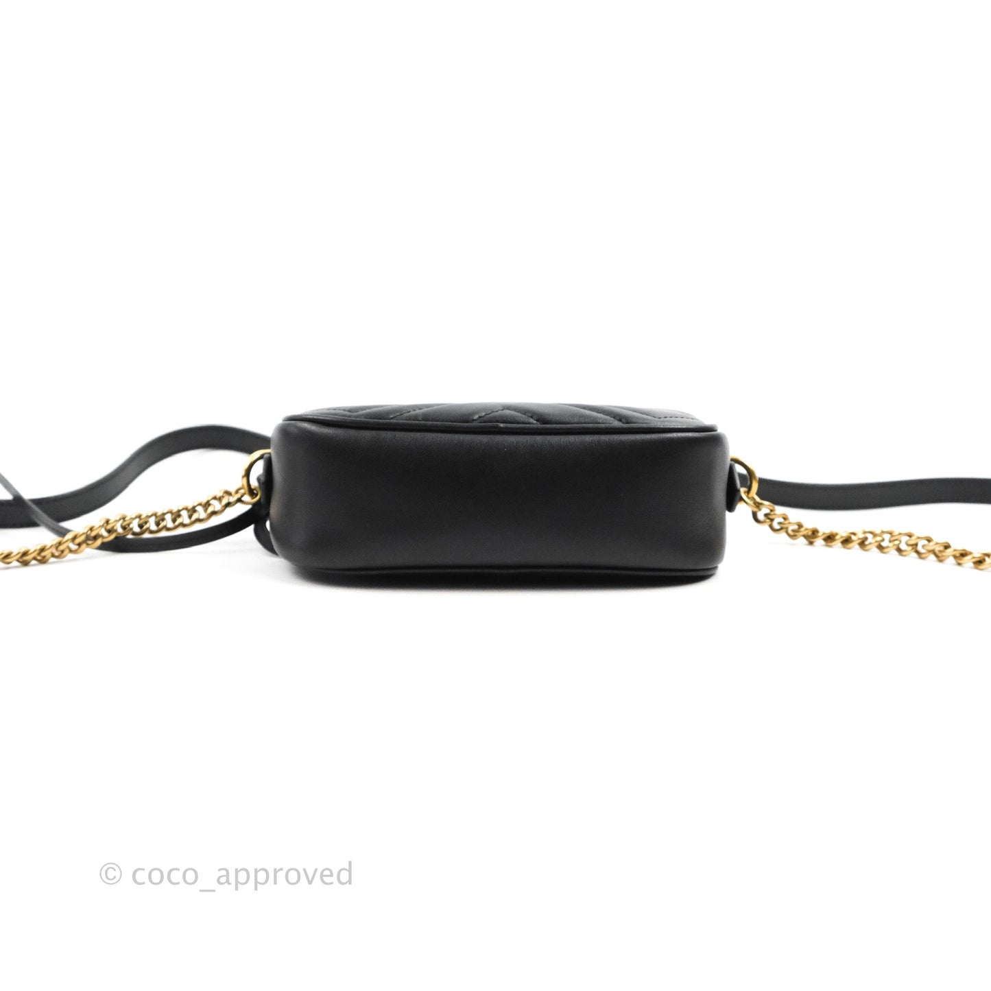Gucci Mini Matelasse GG Marmont Camera Bag Black Calfskin Gold Hardware