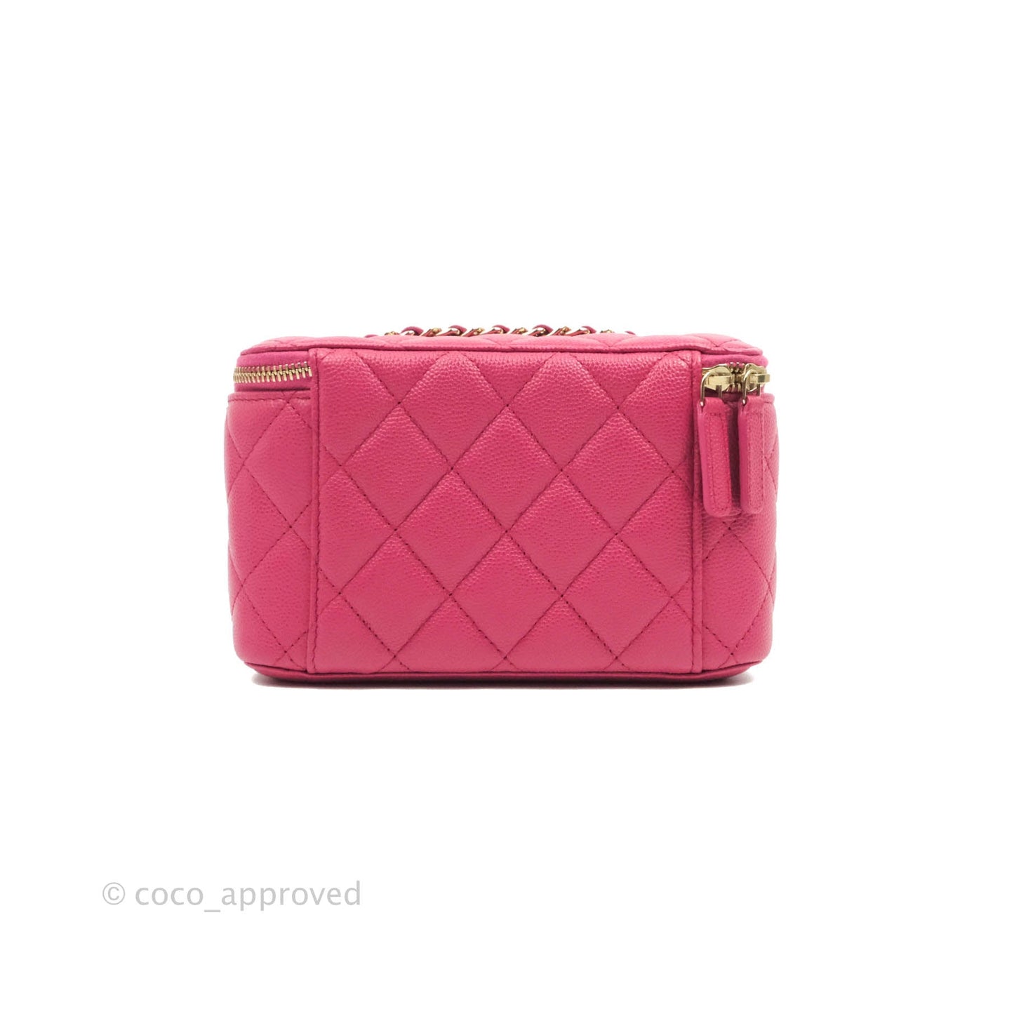 Chanel Vanity with Classic Chain Pink Caviar Gold Hardware
