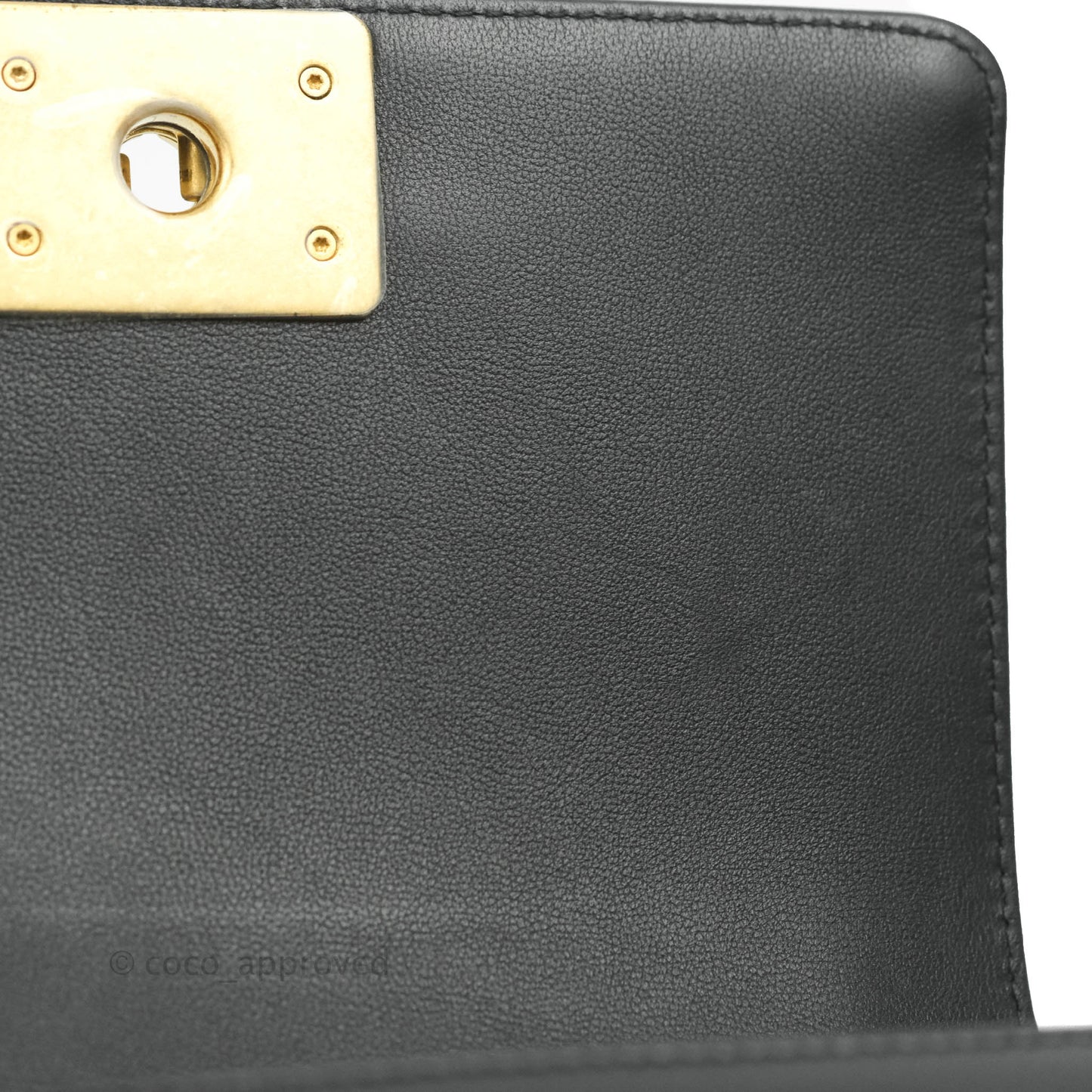 Chanel Boy Quilted Small Black Calfskin Aged Gold Hardware
