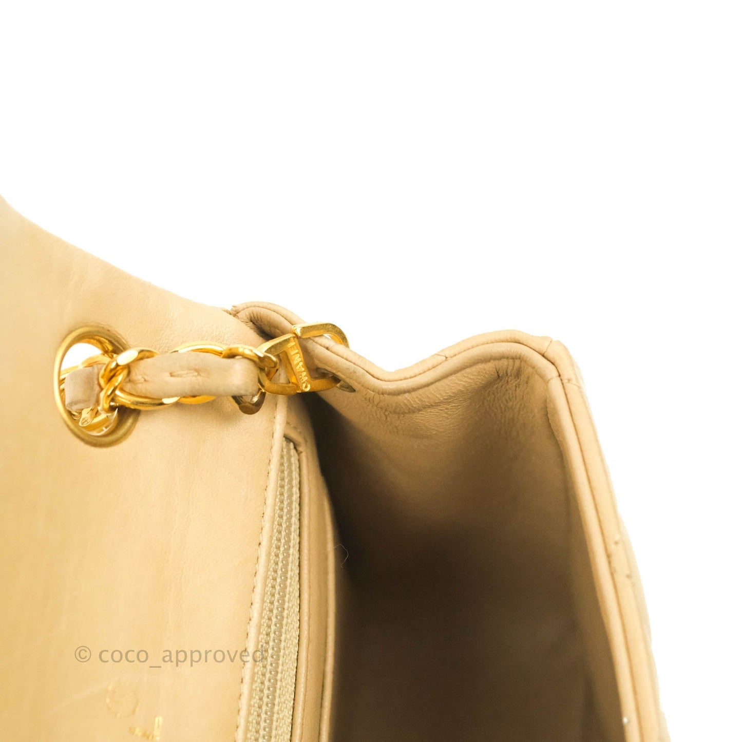 Chanel Vintage Mini Square Beige Lambskin 24K Gold Hardware