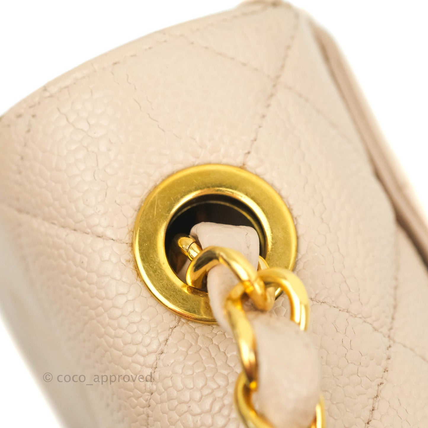 Chanel Vintage CC Large Square Shoulder Bag Dusty Pink Caviar 24K Gold Hardware
