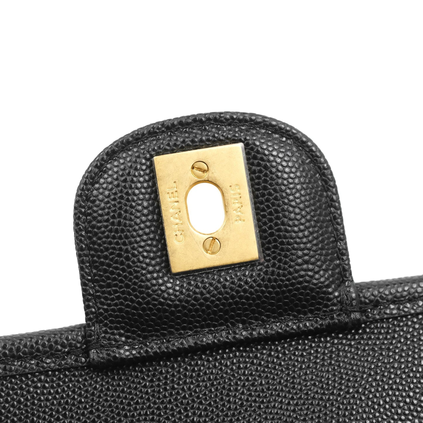 Chanel Mini School Memory Top Handle Flap Bag Black Caviar Aged Gold Hardware