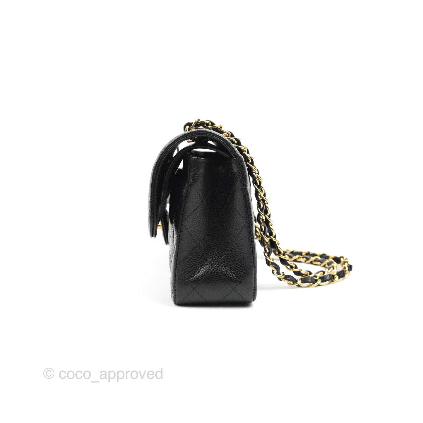 Chanel Small Classic Quilted Flap Black Caviar Gold Hardware