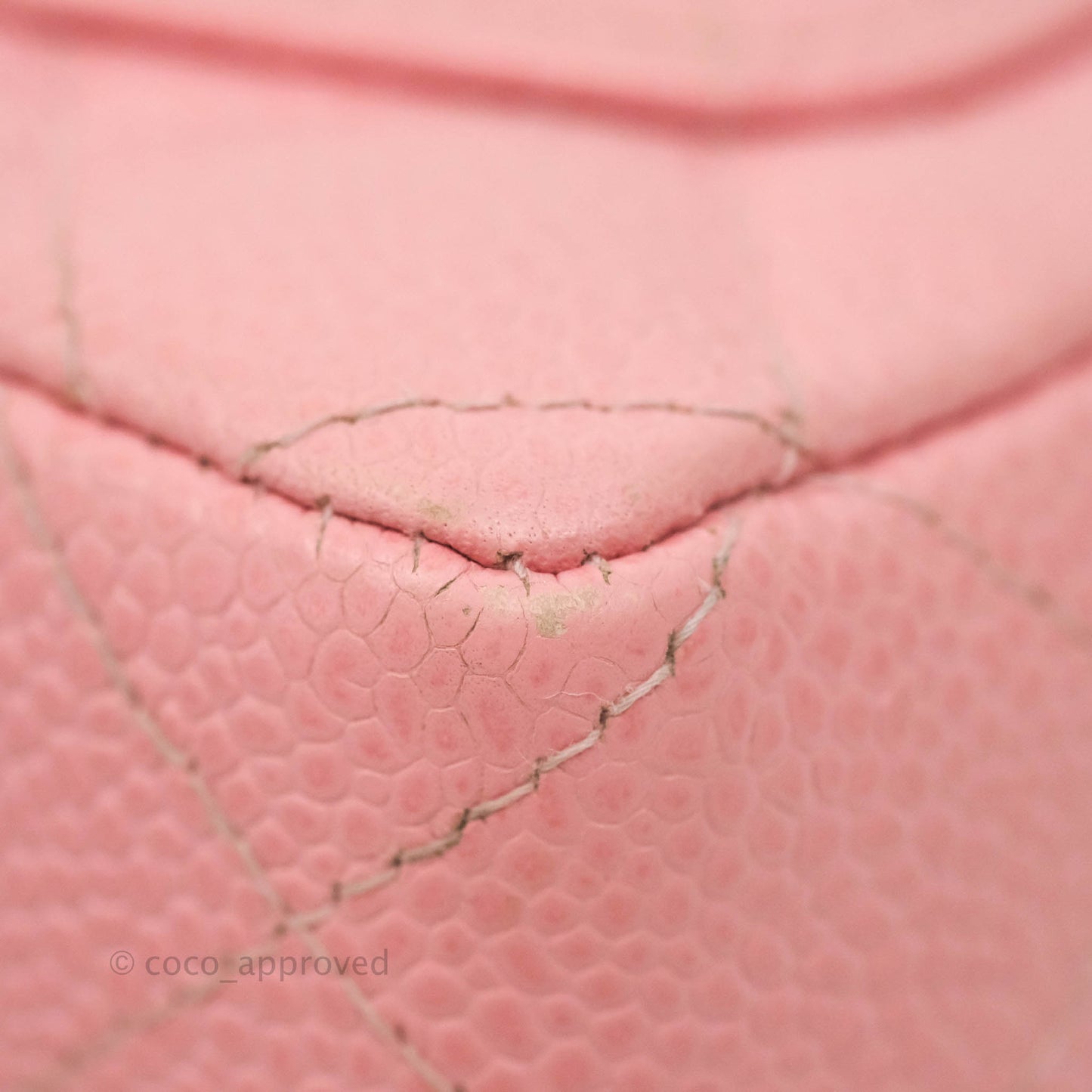 Chanel Quilted Vintage Mini Square Flap Pink Caviar Silver Hardware