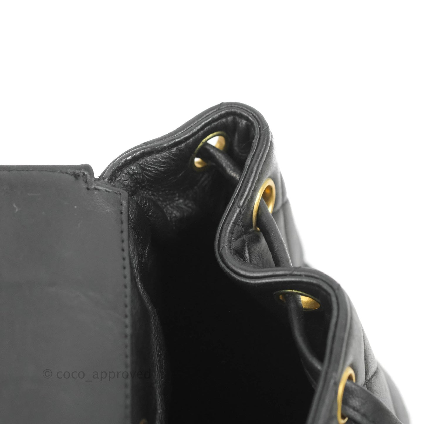 Chanel Vintage CC Duma Backpack Black Lambskin 24K Gold Hardware