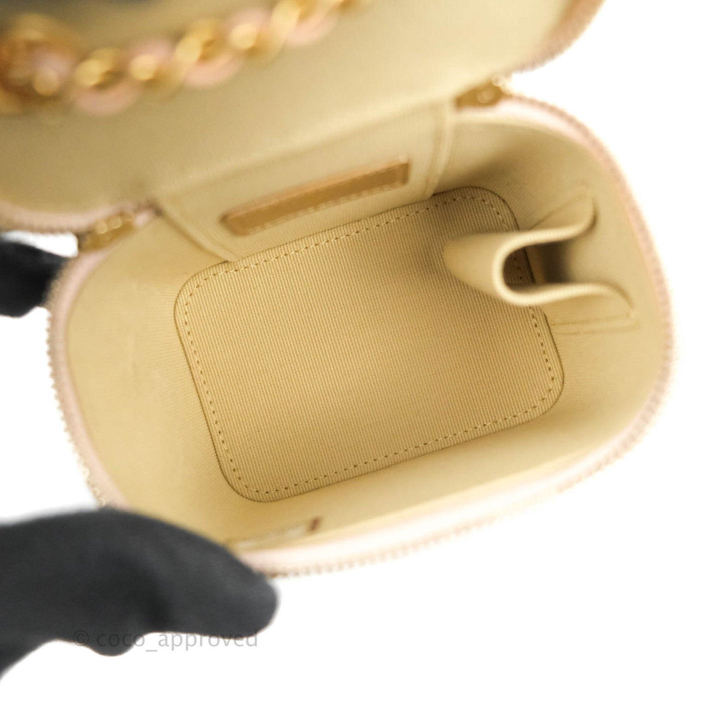 Chanel Classic Mini Pearl Crush Vanity With Chain Light Pink Lambskin Aged Gold Hardware