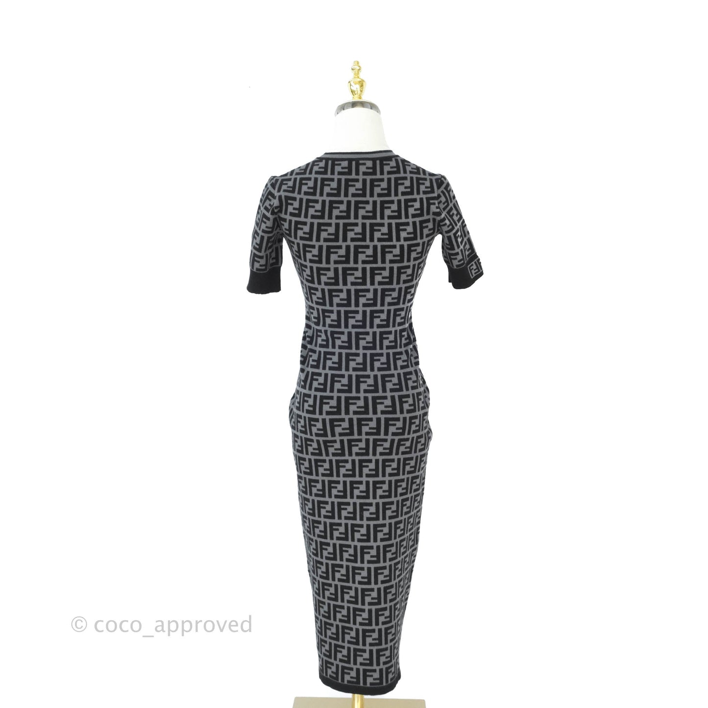 Fendi FF Motif Fabric Dress Black