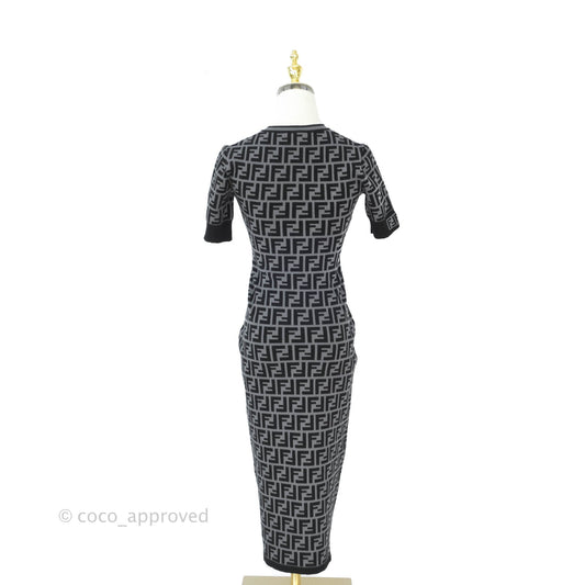 Fendi FF Motif Fabric Dress Black