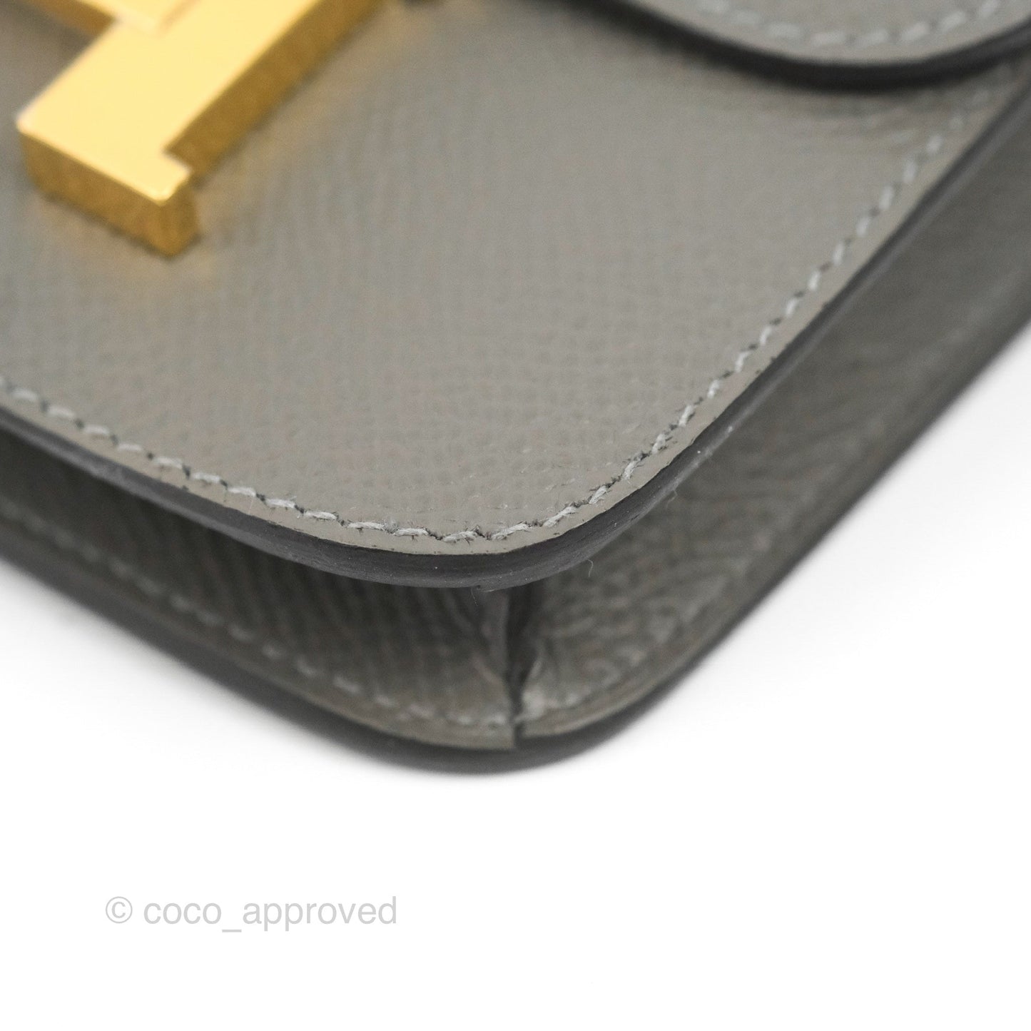 Hermès Constance Slim Wallet Gris Meyer Epsom Gold Hardware