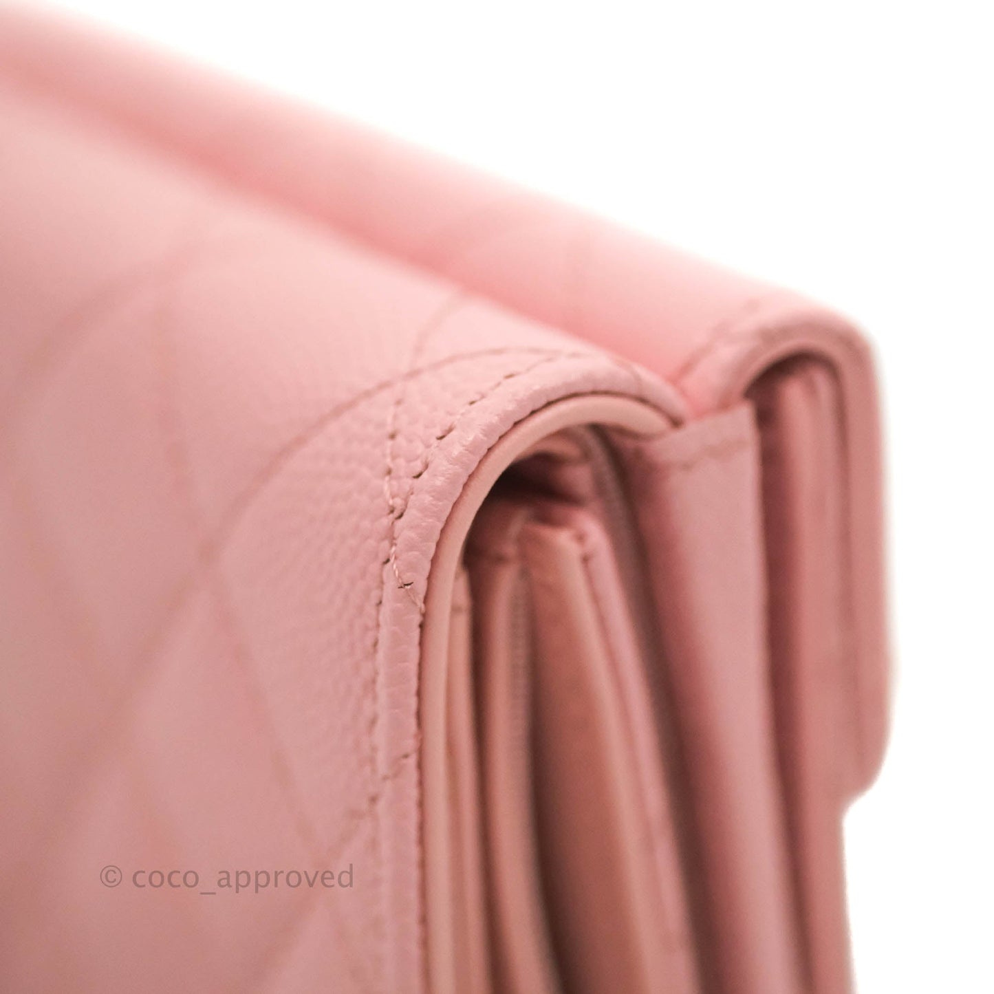Chanel Quilted Small Classic Flap Trifold Wallet Pink Caviar Gold Hardware