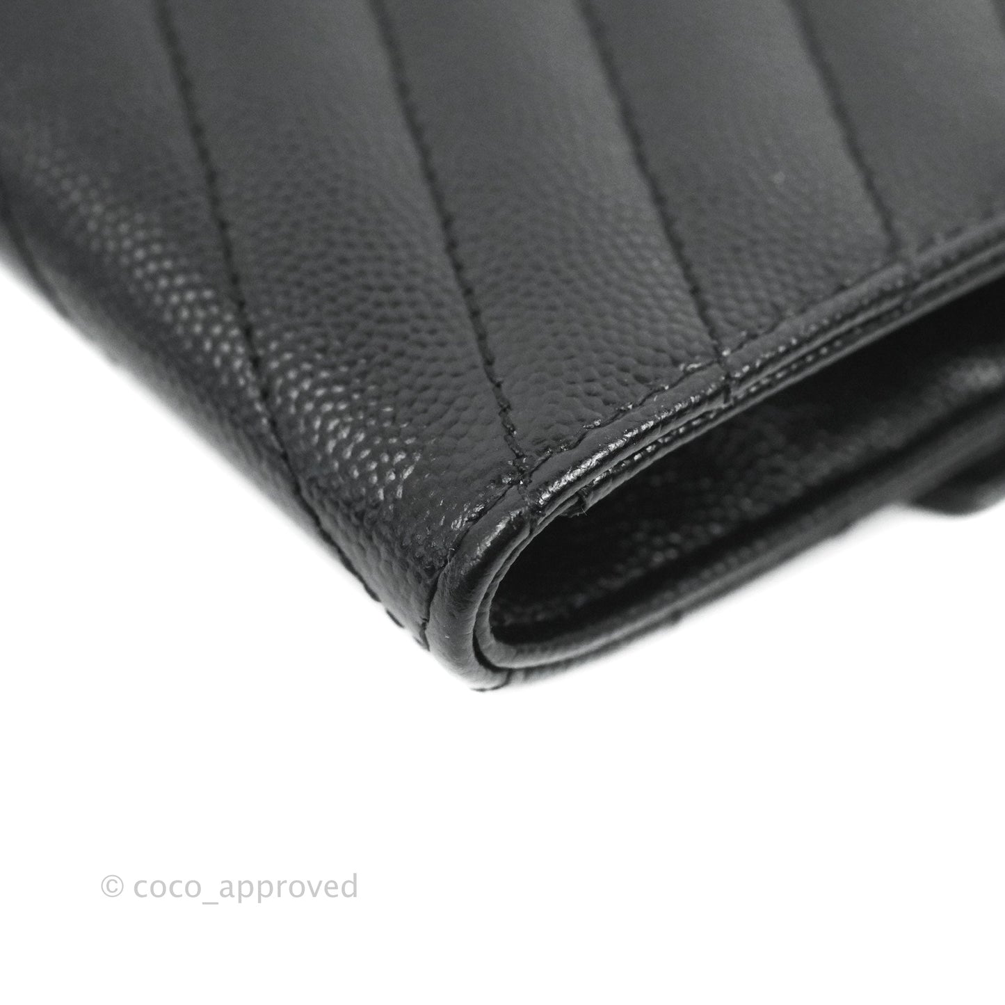 Saint Laurent Monogramme Envelope Wallet Black Grained Calfskin Gold Hardware