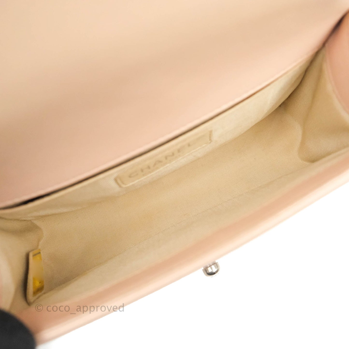 Chanel Boy Small Light Beige Pink Calfskin Ruthenium Hardware