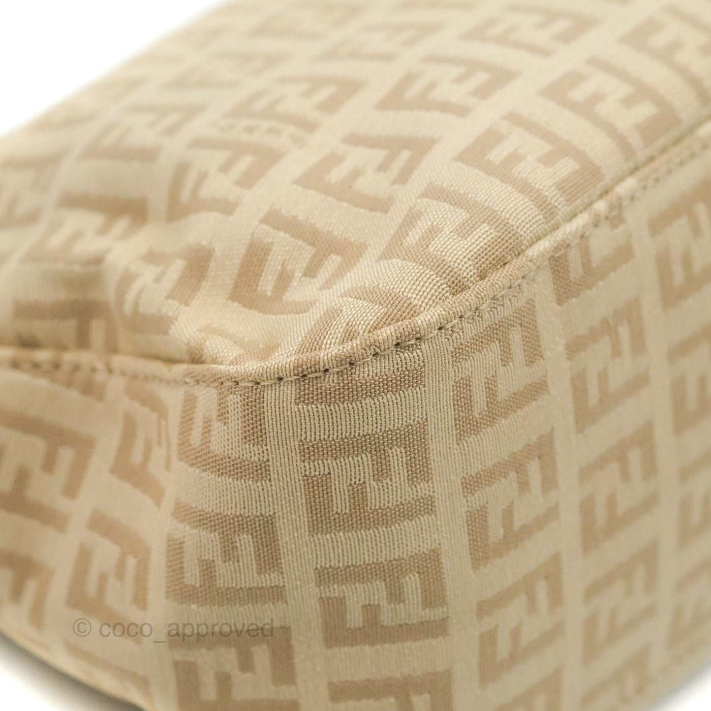 Fendi Vintage Baguette Shoulder Bag Beige Zucchino Canvas