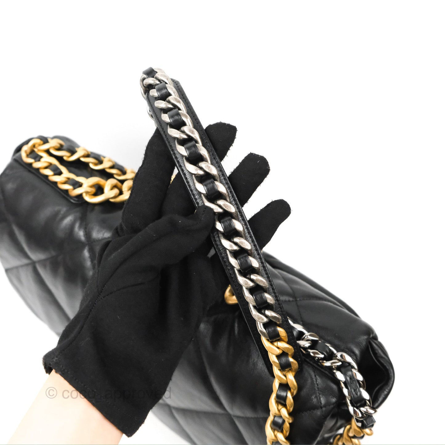 Chanel 19 Maxi Flap Bag Black Goatskin Mixed Hardware