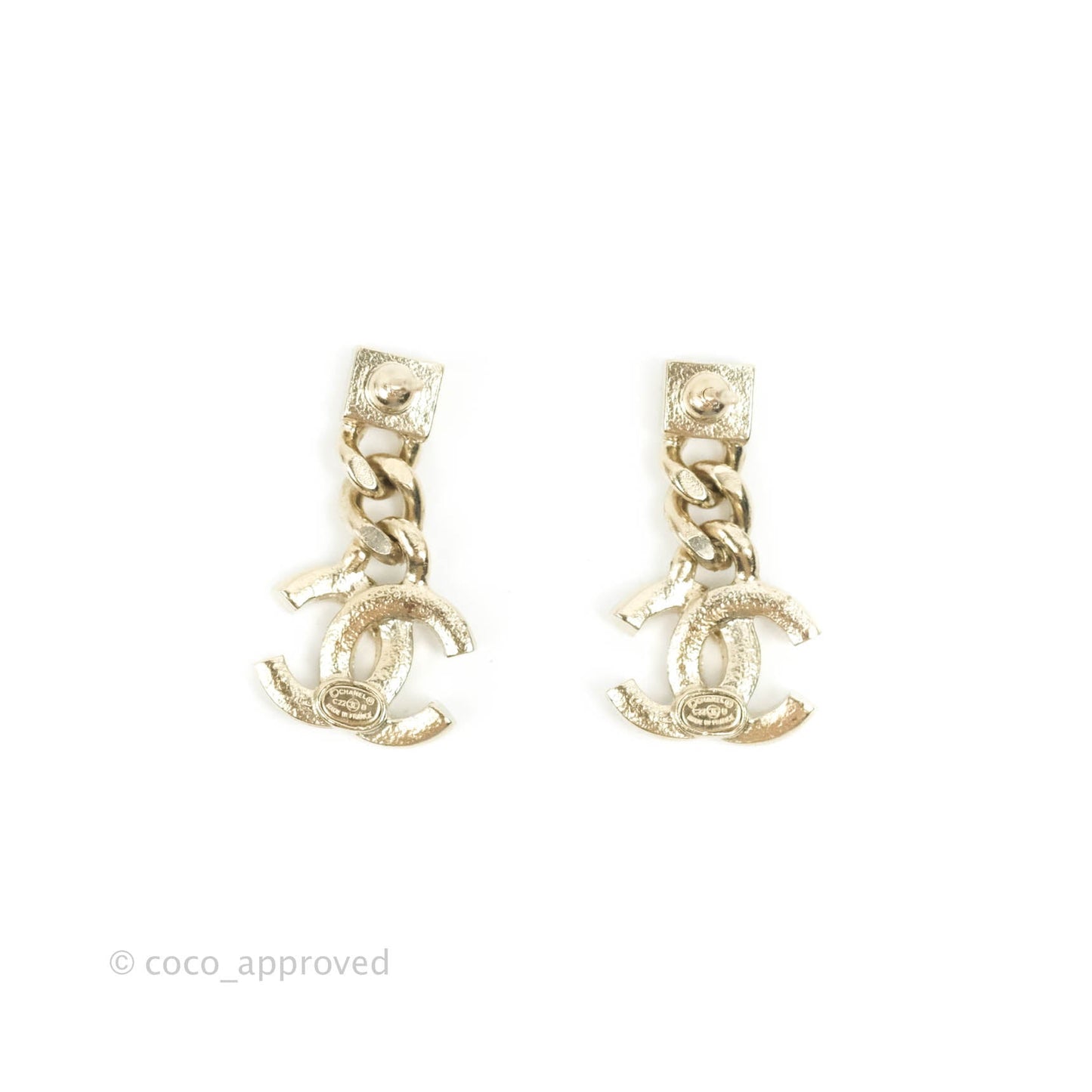 Chanel Crystal CC Drop Earrings 22B