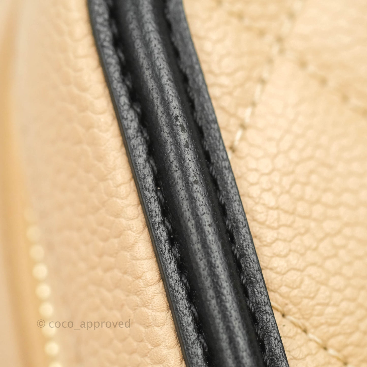 Chanel Quilted Medium CC Filigree Vanity Case Beige Caviar Gold Hardware