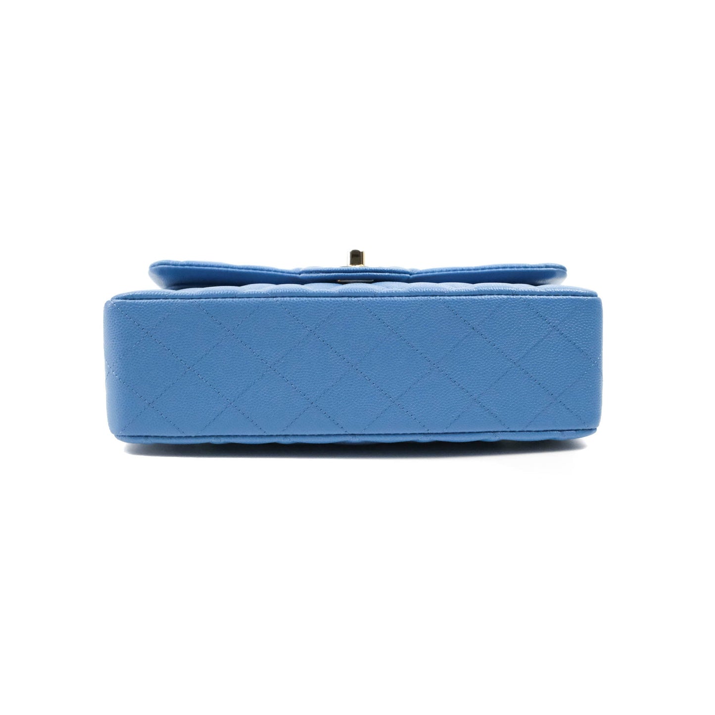 Chanel Small Classic Quilted Flap Blue Caviar Gold Hardware