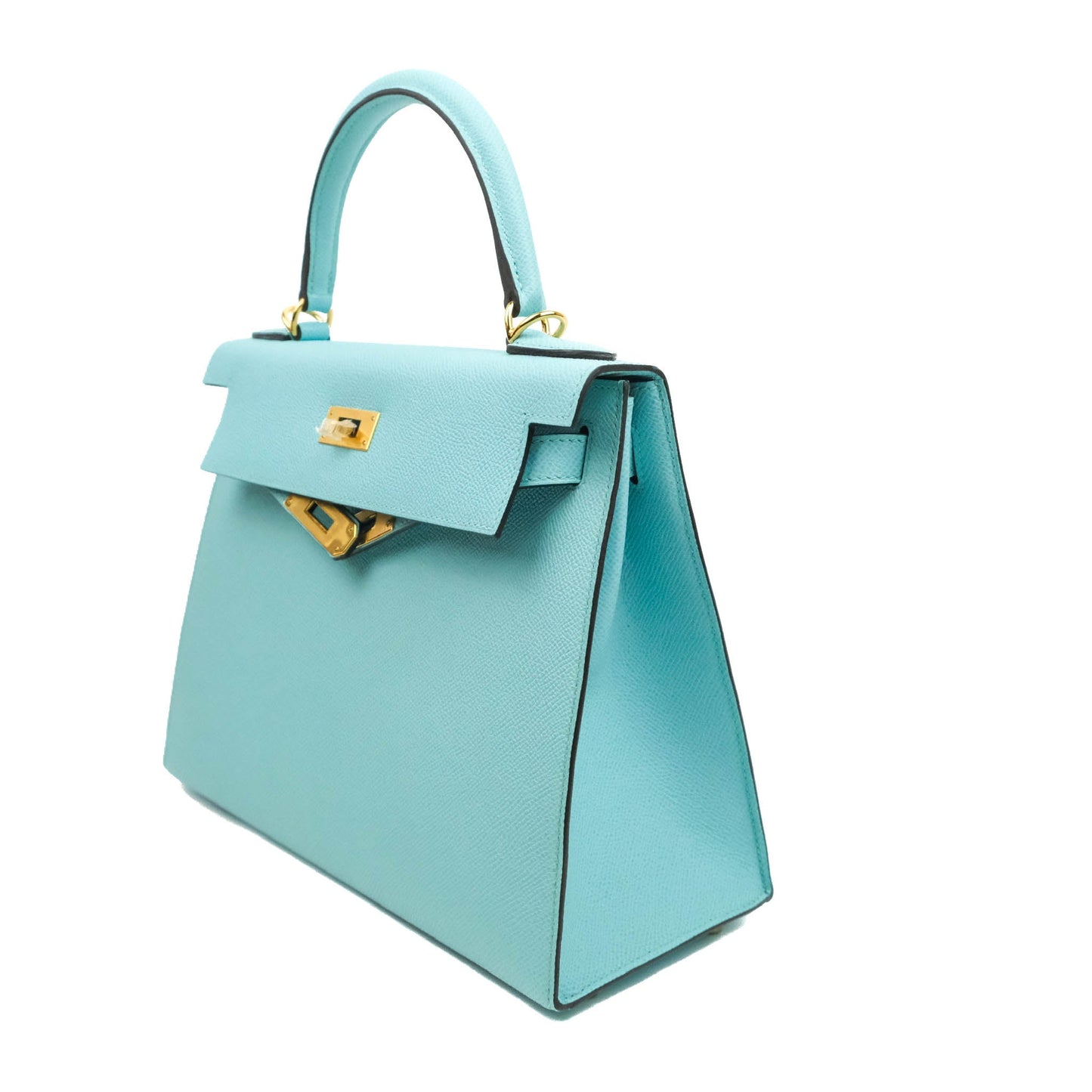 Hermès Sellier Kelly 28 Veau Epsom Bleu Atoll Gold Hardware