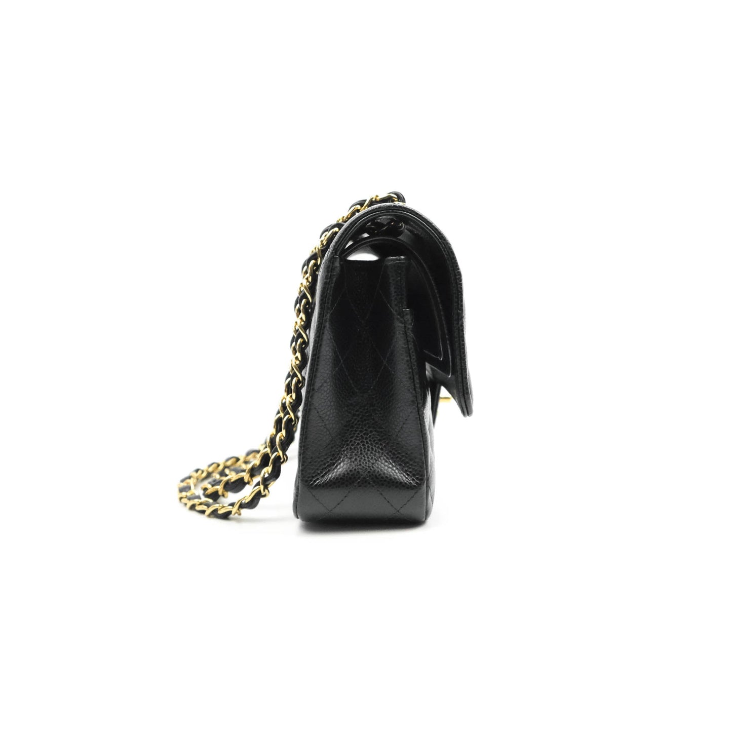 Chanel Classic M/L Medium Double Flap Black Caviar Gold Hardware