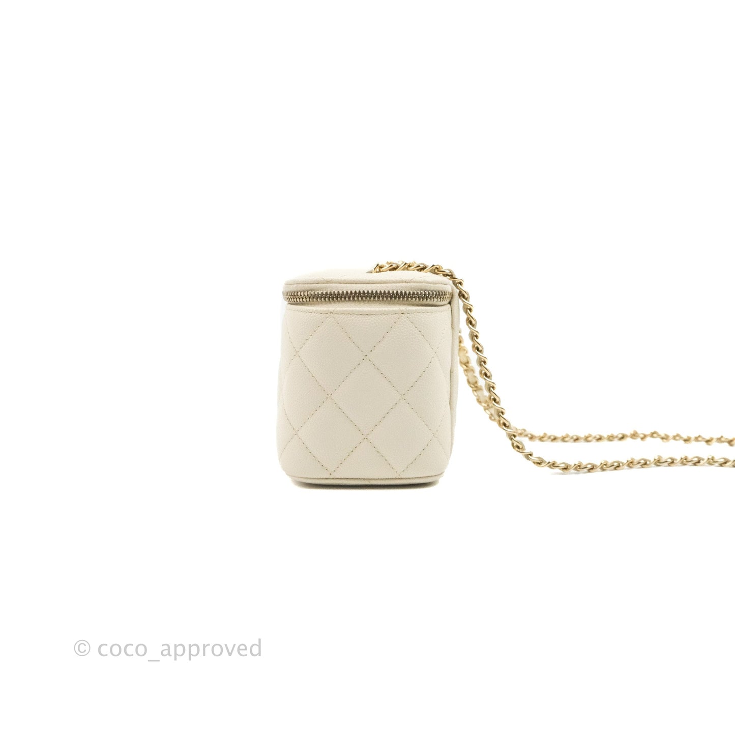 Chanel Classic Vanity with Chain Ivory Caviar Gold Hardware