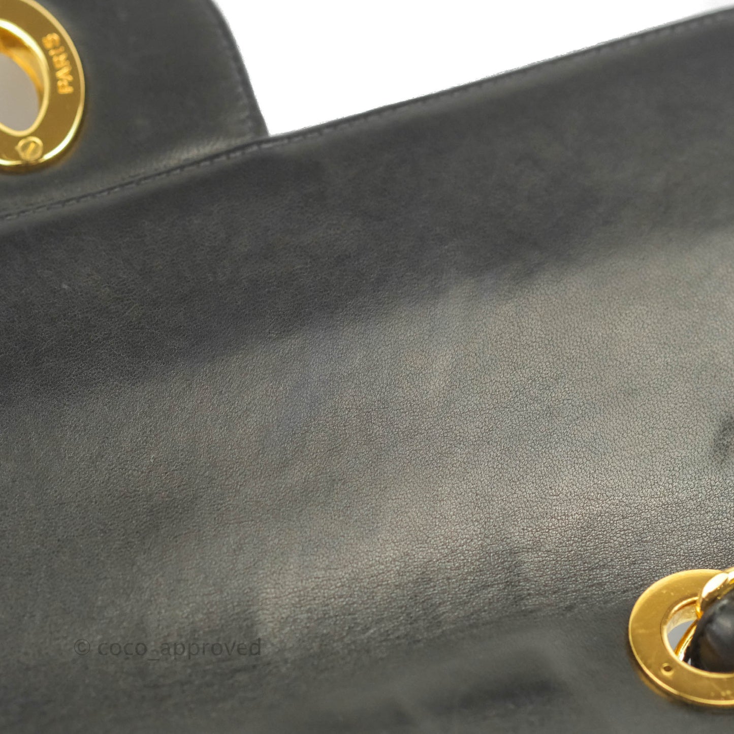 Chanel Vintage Jumbo Single Flap Black Lambskin 24K Gold Hardware