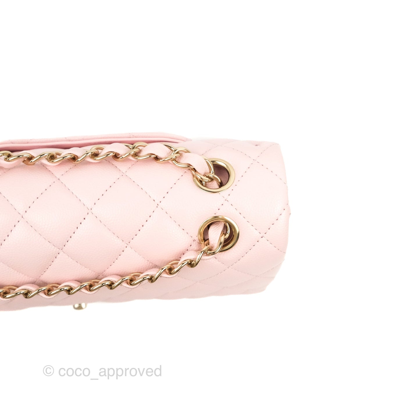 Chanel Classic M/L Medium Flap Quilted Light Pink Caviar Gold Hardware