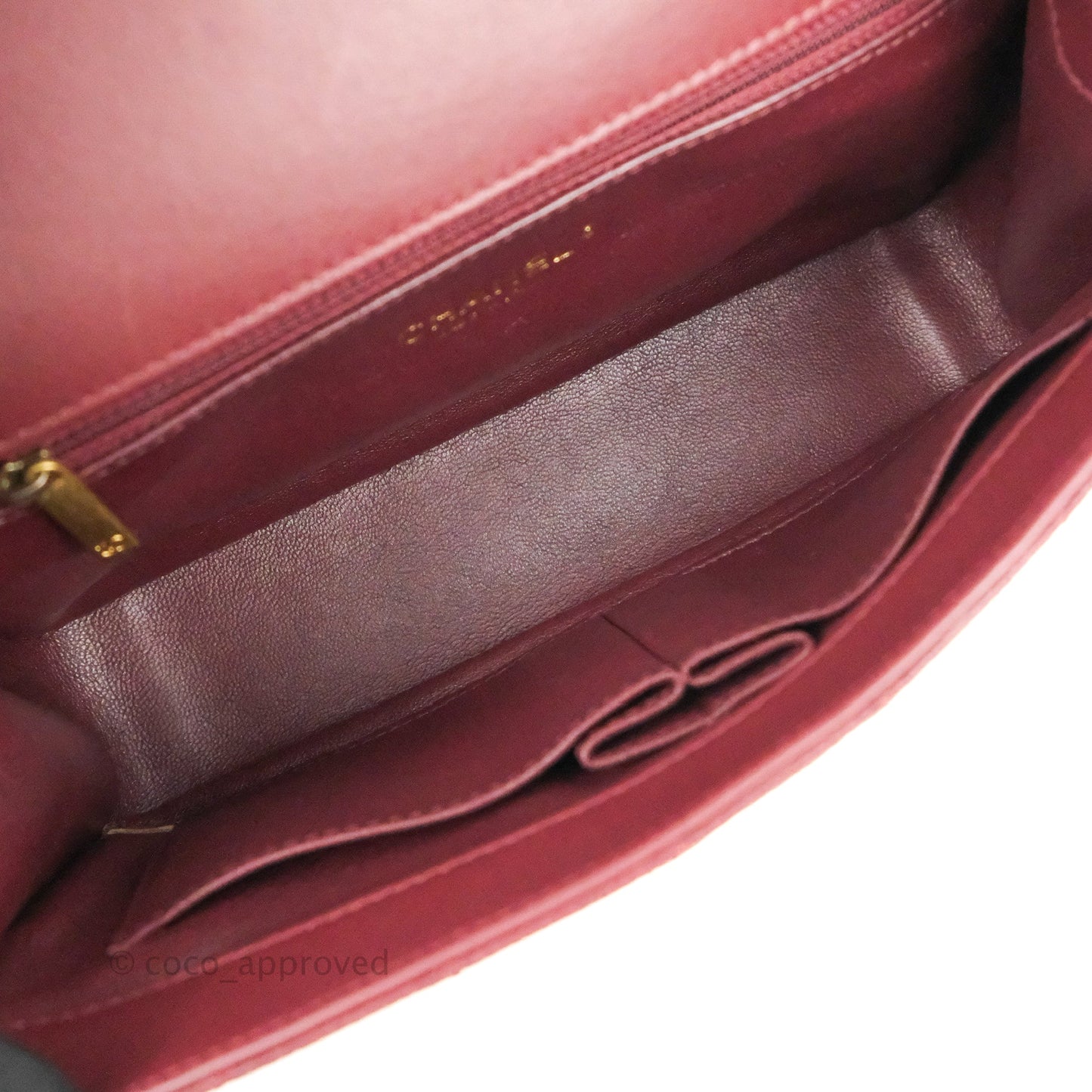 Chanel Quilted Medium CC Filigree Flap Burgundy Black Caviar
