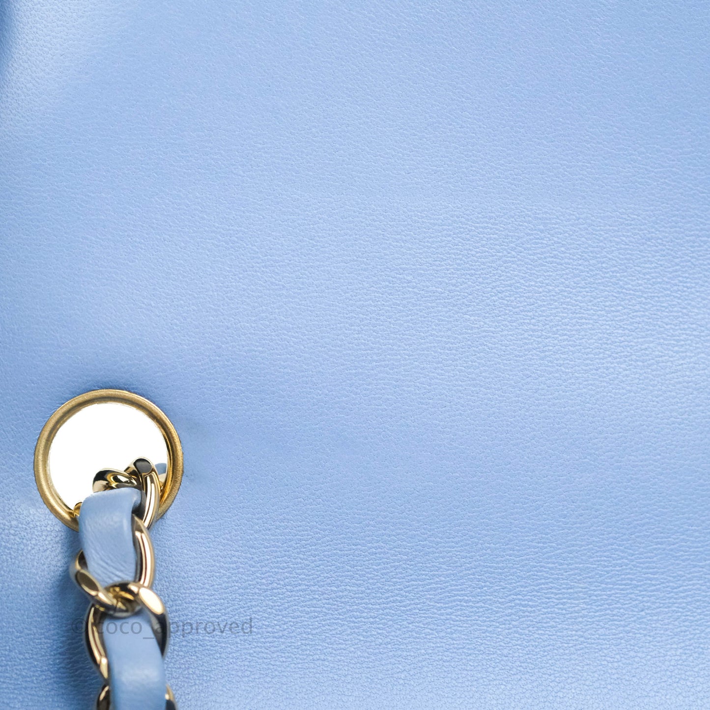 Chanel Quilted Mini Rectangular Flap Light Blue Lambskin Gold Hardware