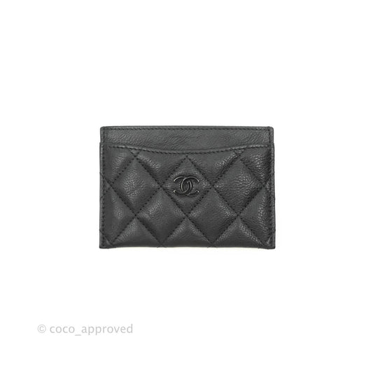 Chanel Quilted Classic Flat Card Holder So Black Calfskin