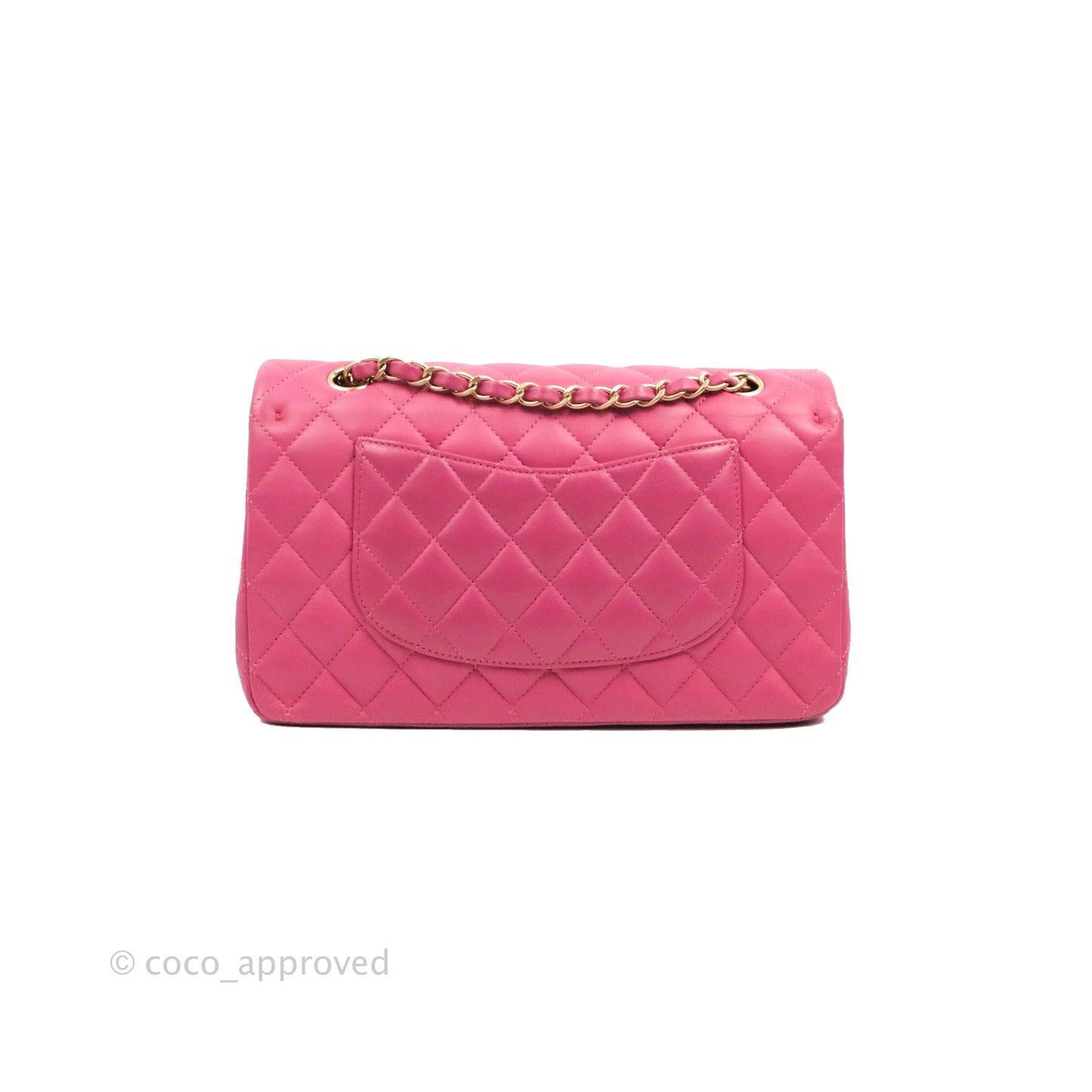 Chanel Classic M/L Medium Double Flap Pink Lambskin Matte Gold Hardware