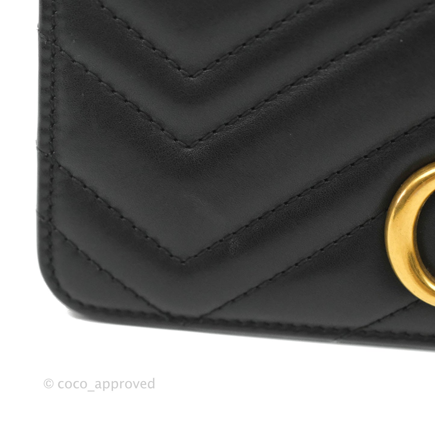 Gucci Matelasse GG Marmont Super Mini Chain Flap Bag Black Calfskin Gold Hardware