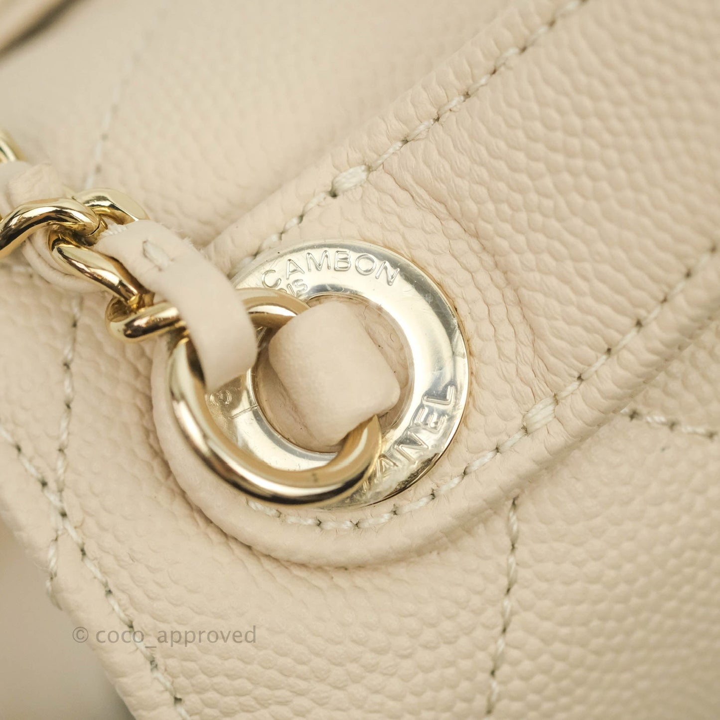Chanel Quilted Small Business Affinity Flap Light Beige Caviar Gold Hardware