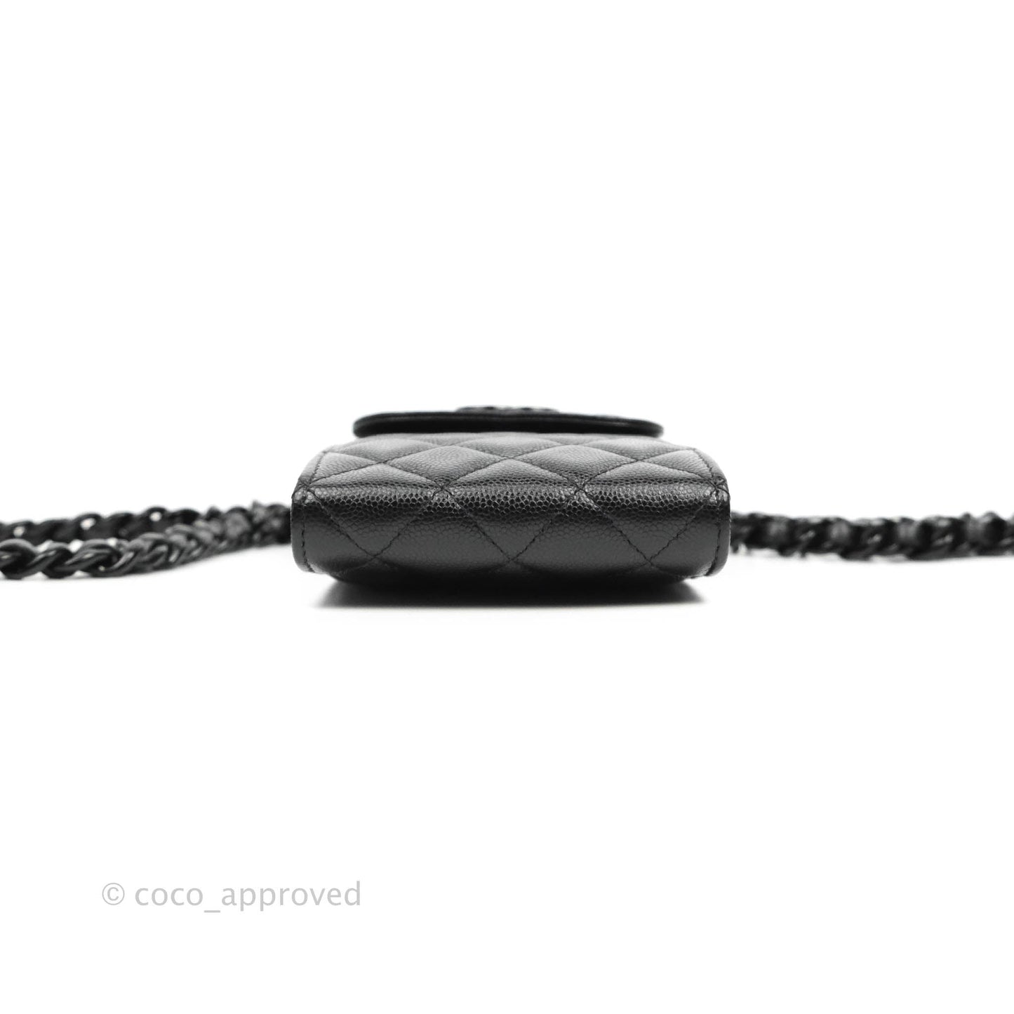 Chanel Quilted So Black Phone Holder Incognito Hardware
