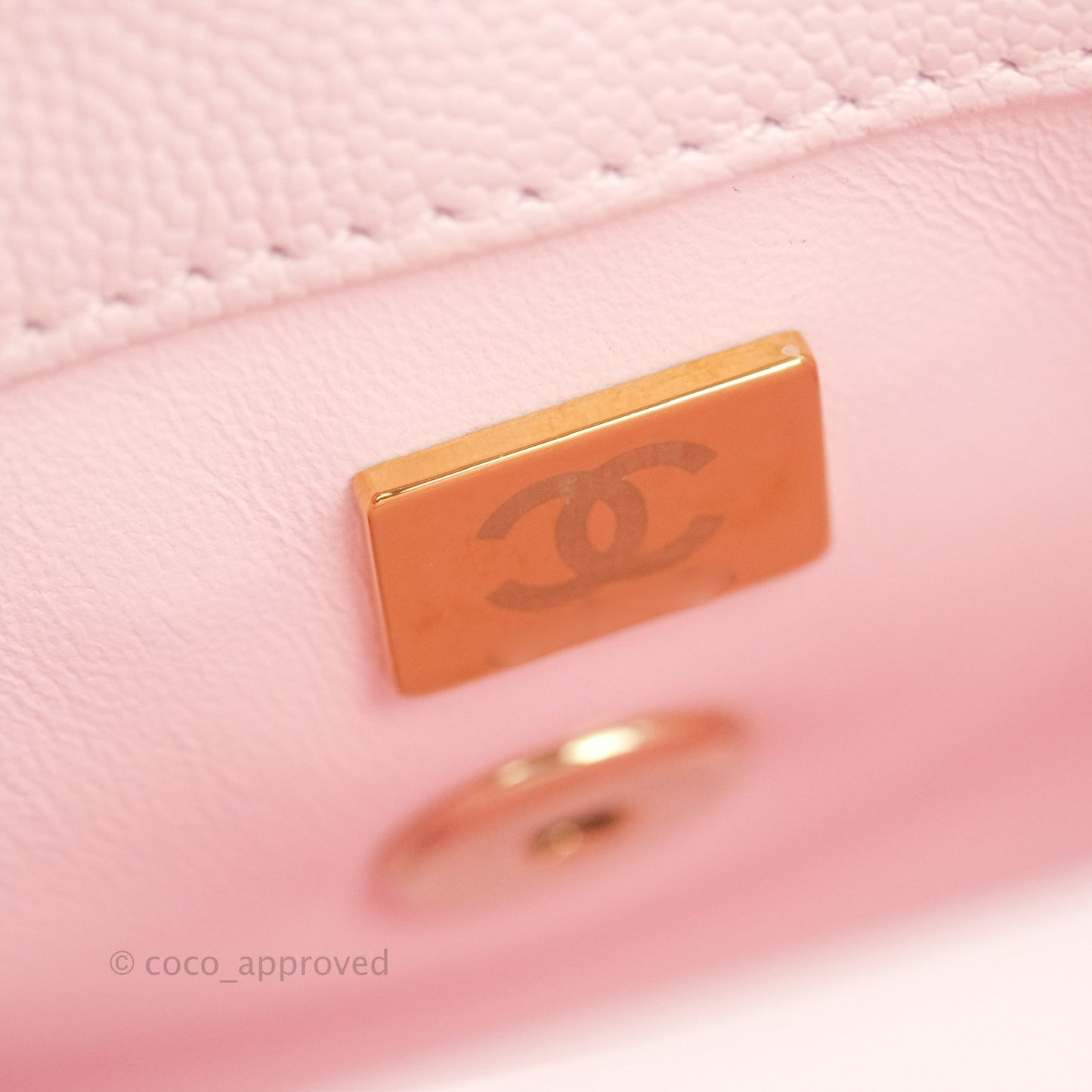 Chanel Mini Coco Handle Quilted Light Pink Caviar Gold Hardware