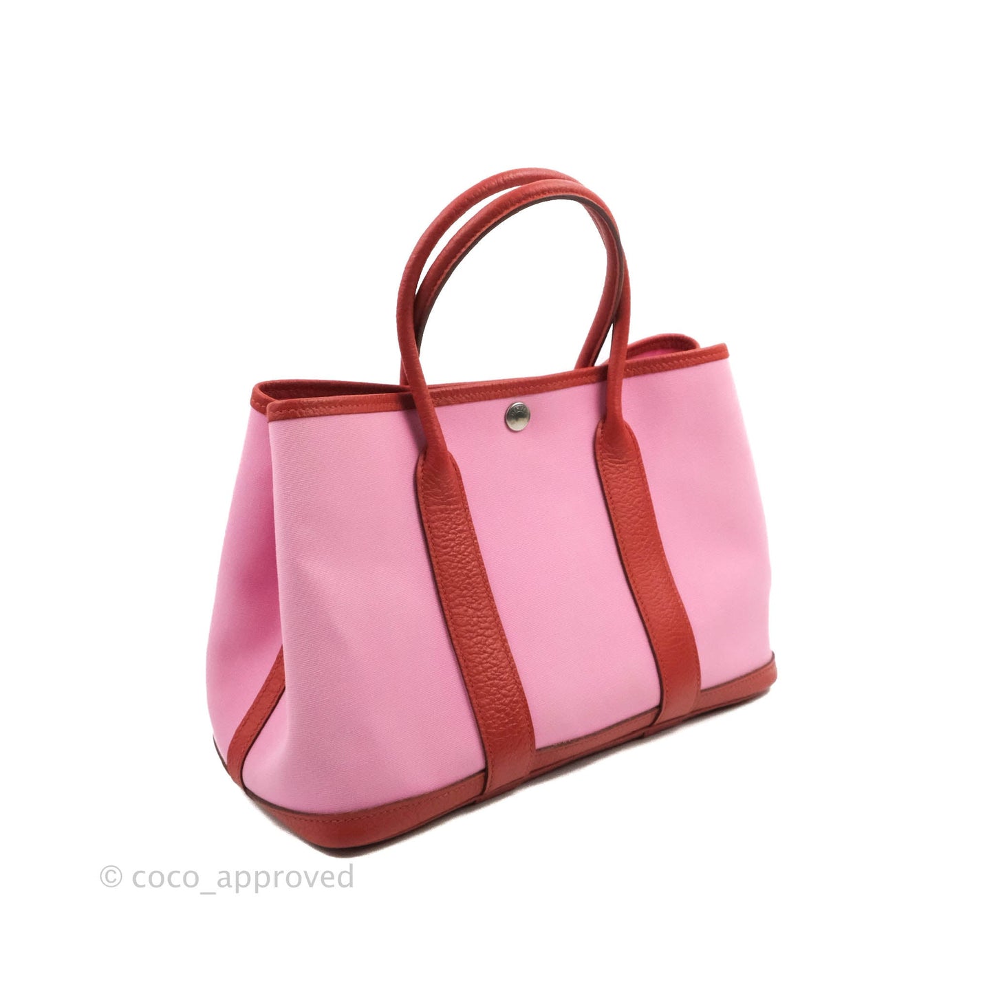 Hermès Garden Party 30 Pink / Red Duchesse Canvas