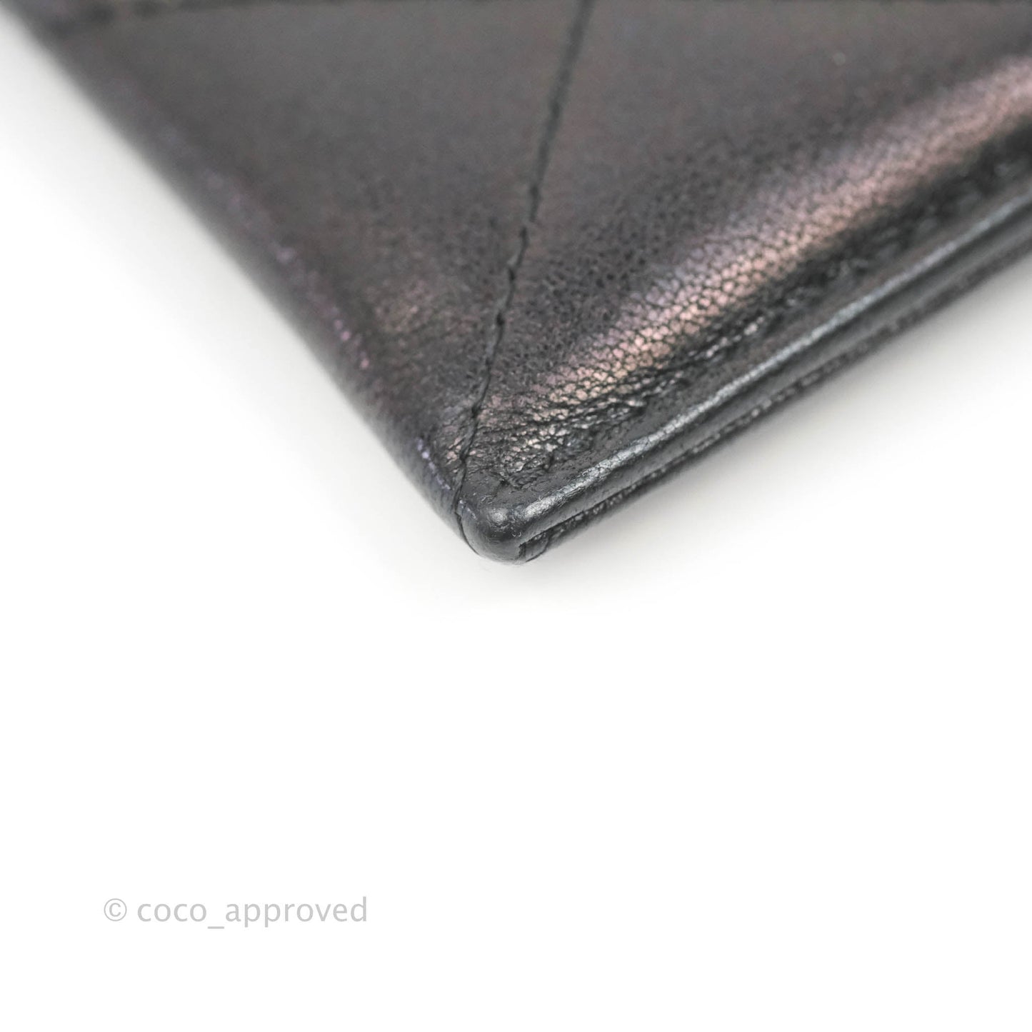 Chanel 19 Quilted Iridescent Black Flat Card Holder