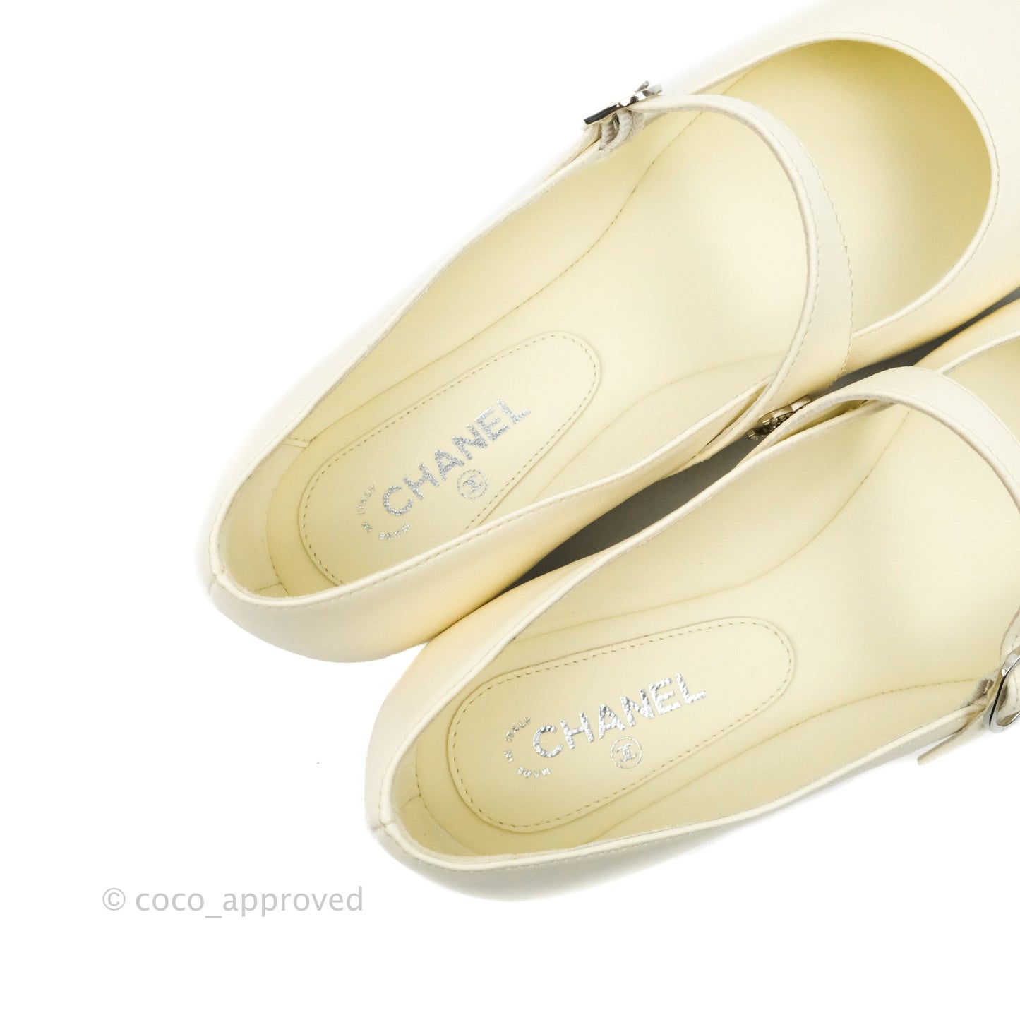 Chanel Mary Janes Flats White/Black 36.5