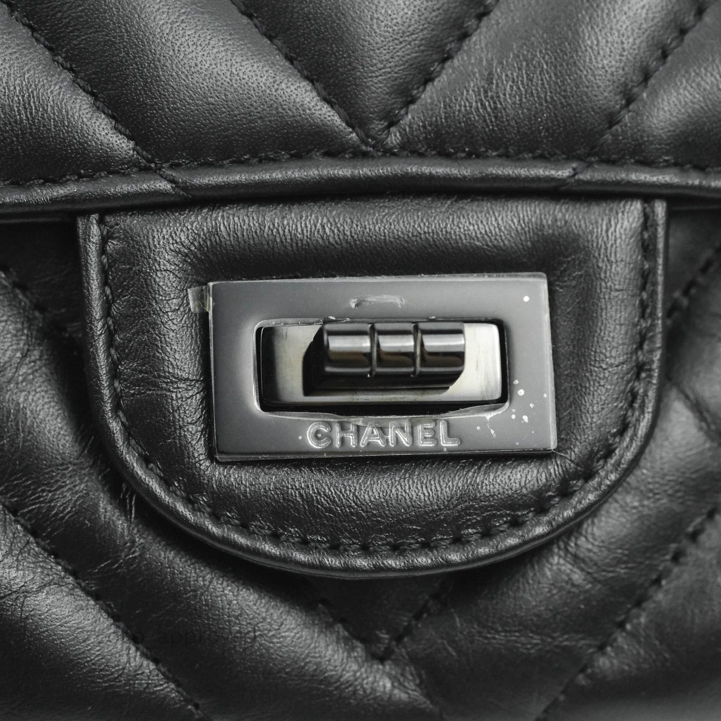 Chanel Mini Reissue 224 So Black Chevron Calfskin Black Hardware
