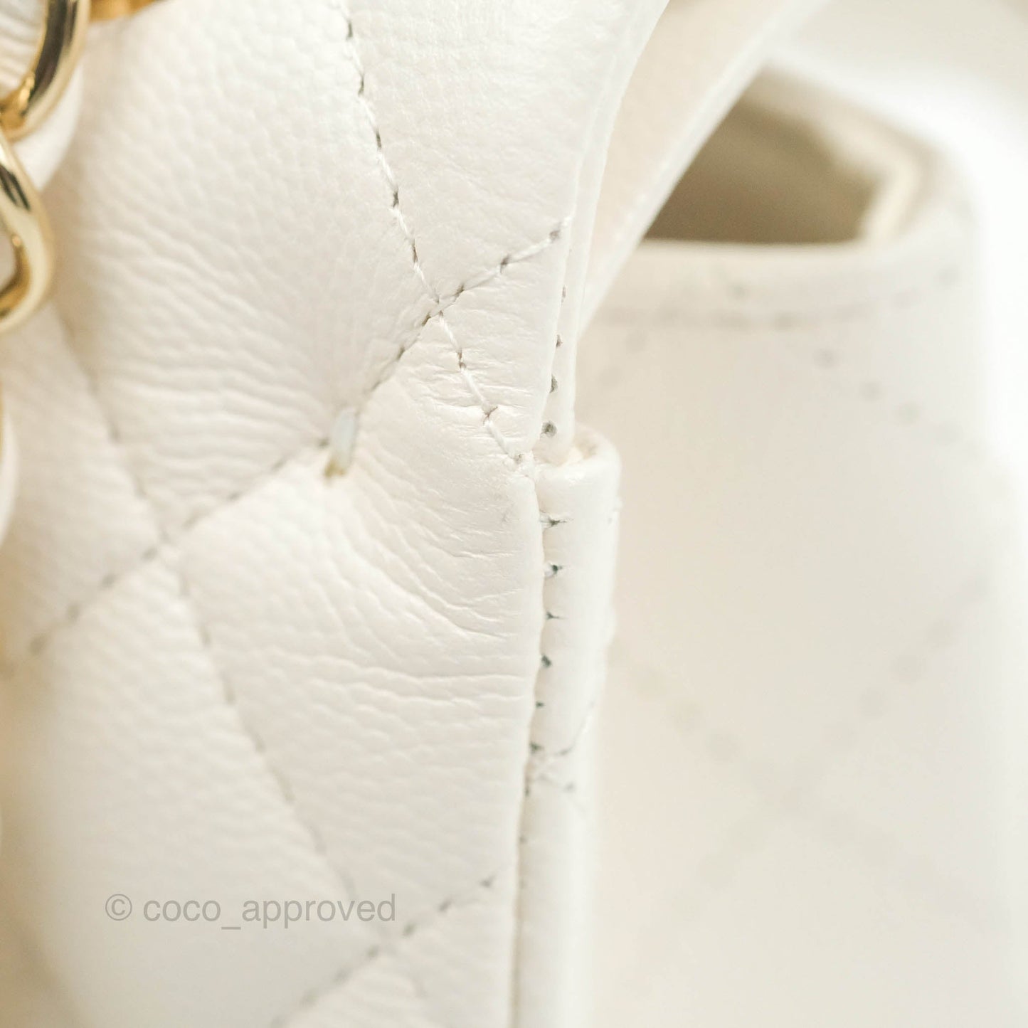 Chanel Classic Small S/M Flap White Caviar Gold Hardware 21S
