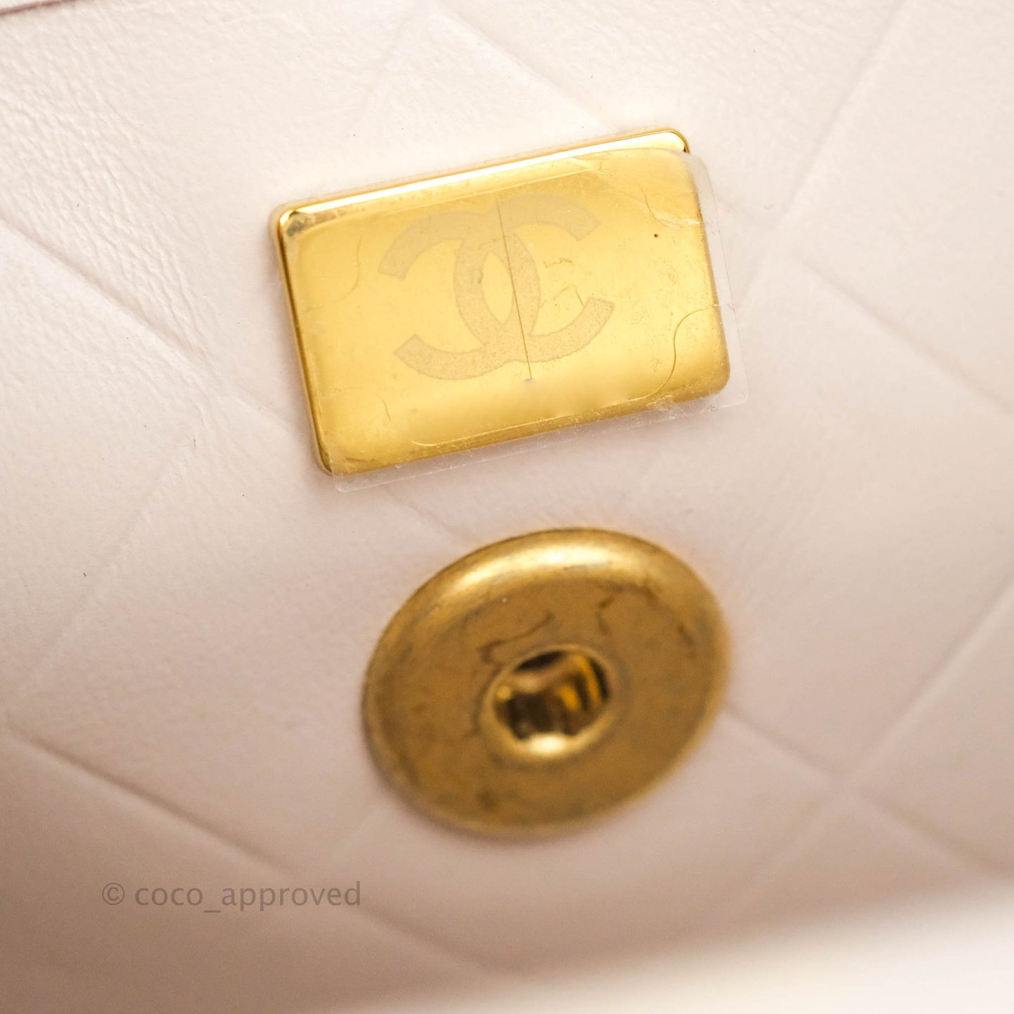 Chanel Mini Flap Light Lilac Glazed Calfskin Aged Gold Hardware