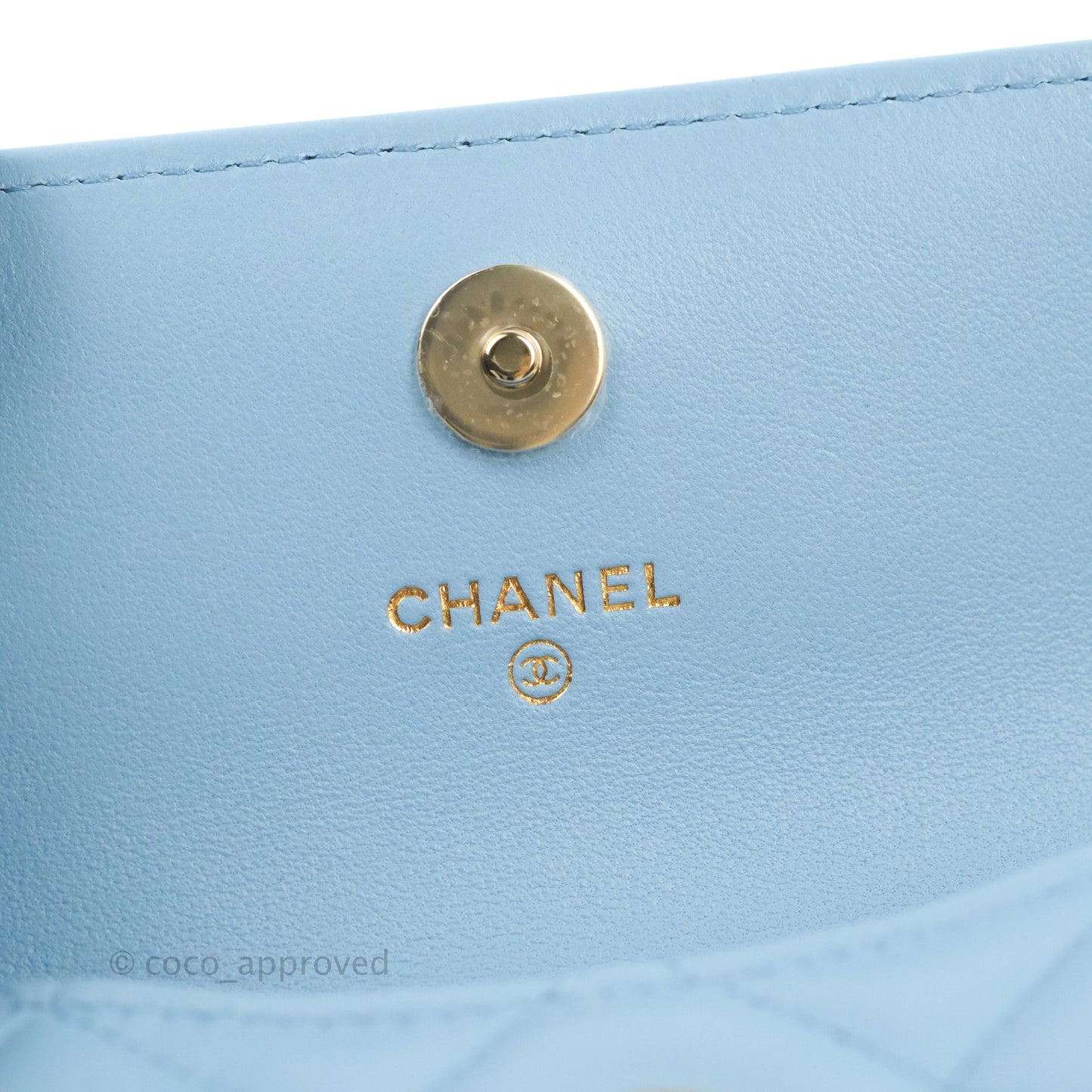 Chanel Mini Clutch With Chain Blue Lambskin Gold Hardware